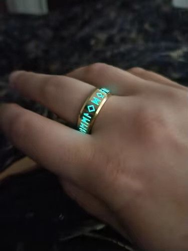 Jewelry Viking Rune Spin Luminous Ring Streetwear Fashion Gift Size ONE SIZE - 2 Thumbnail