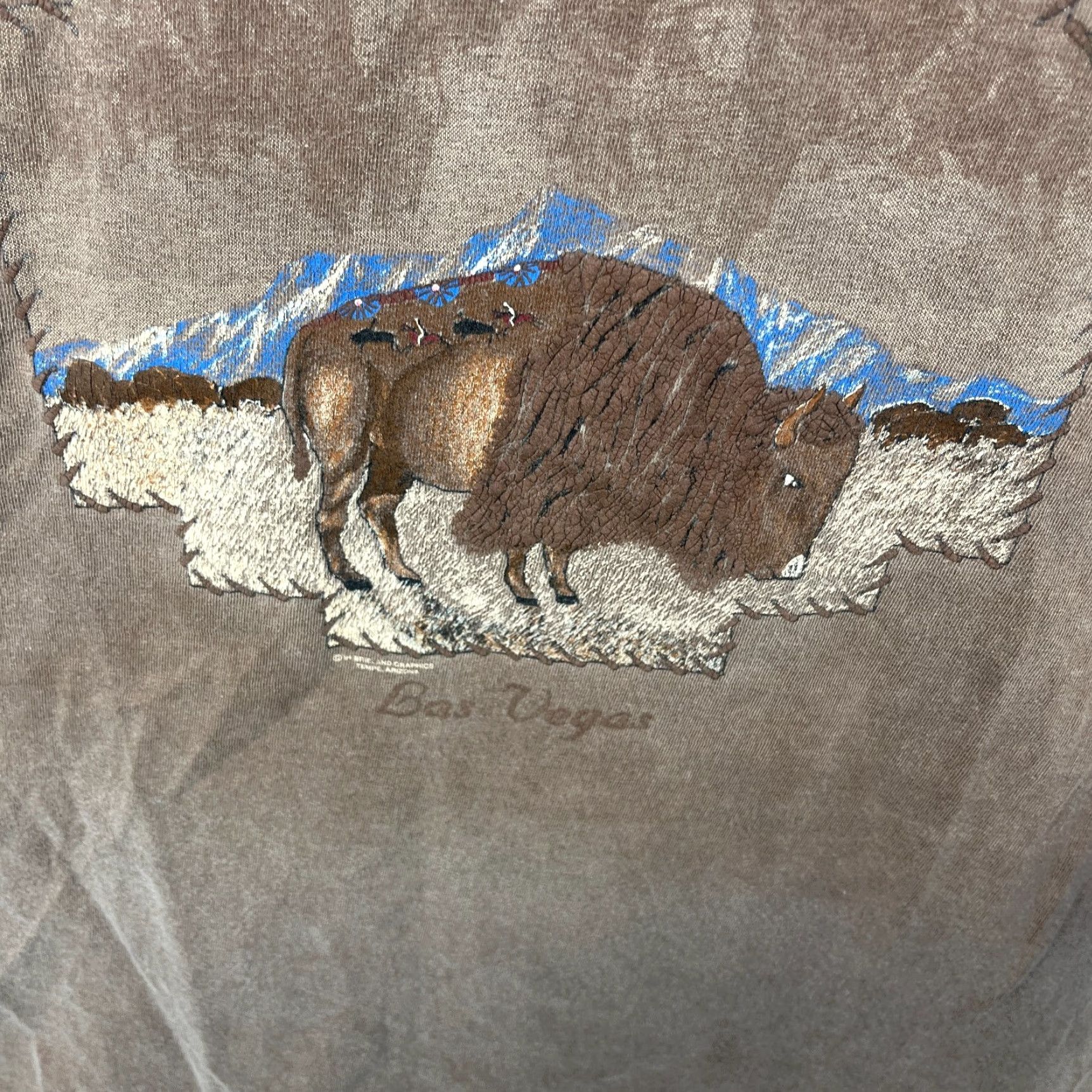 Vintage VINTAGE Buffalo Animal Nature T-shirt XL Mens Brown 90s Las Vegas Sun Single Stitch Size US XL / EU 56 / 4 - 7 Thumbnail
