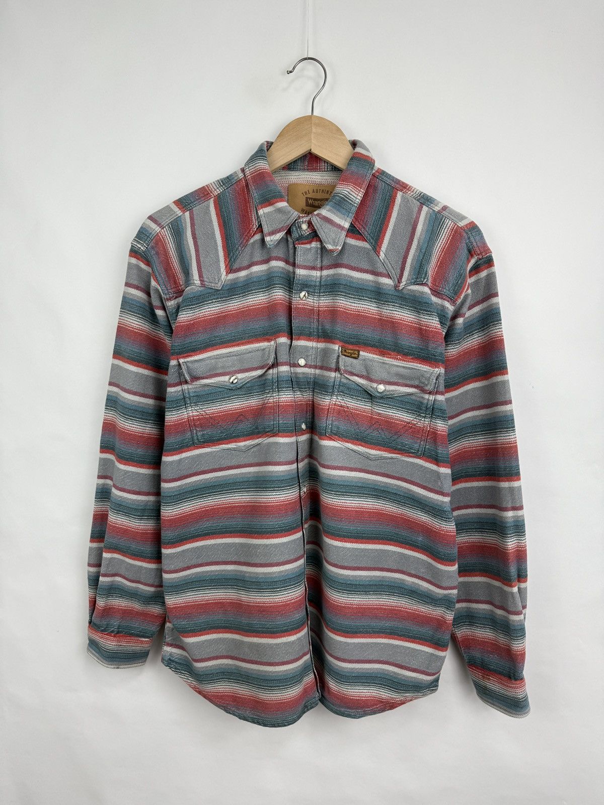 Wrangler 🇺🇸 Vintage 90s Wrangler Western Shirt Made in USA Rare Retro Size US L / EU 52-54 / 3 - 3 Thumbnail