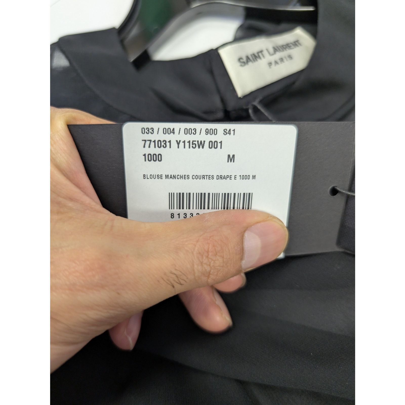 Saint Laurent Paris o1rshd1 Blouse Manches Courtes Drape T-Shirt in Black Size US M / EU 48-50 / 2 - 21 Thumbnail