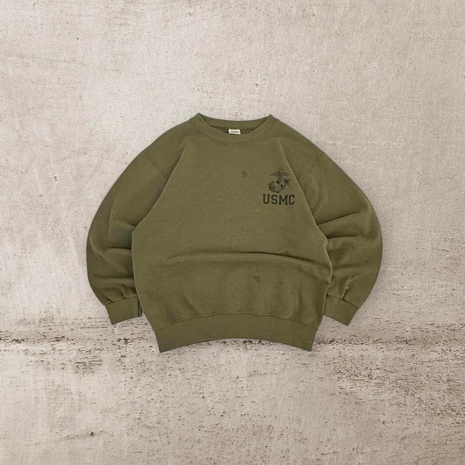 Other Vintage us marine corps og107 green crewneck sweatshirt Size US S / EU 44-46 / 1 - 2 Thumbnail