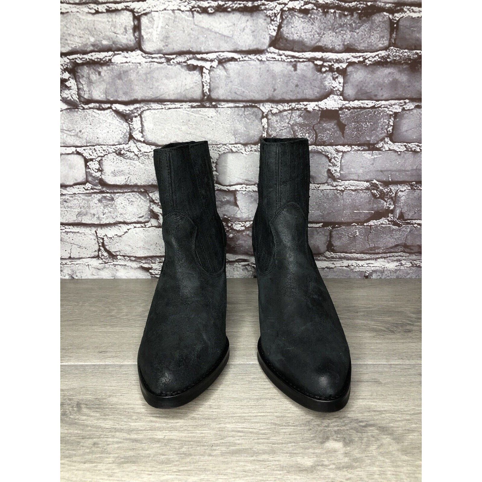 Other Musse & Cloud Black Suede Leather Chelsea Block Heel Boots W Size US 9 / IT 39 - 24 Thumbnail