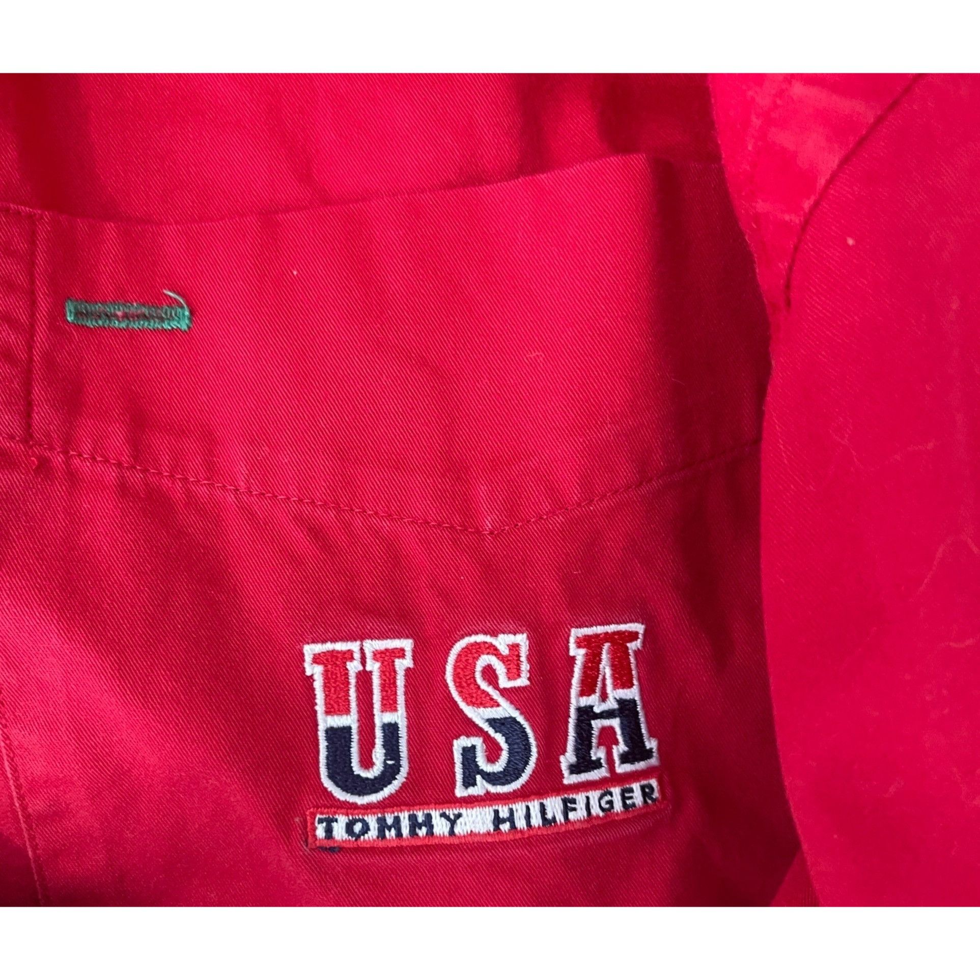 Vintage Tommy Hilfiger Button Down Red Shirt Patch XL