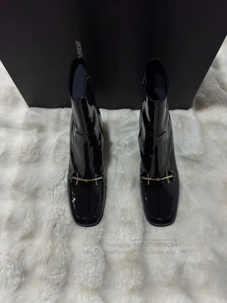 Saint Laurent Paris Saint Laurent Paris Black and Gold Men's Boots Size US 9 / EU 42 - 6 Thumbnail