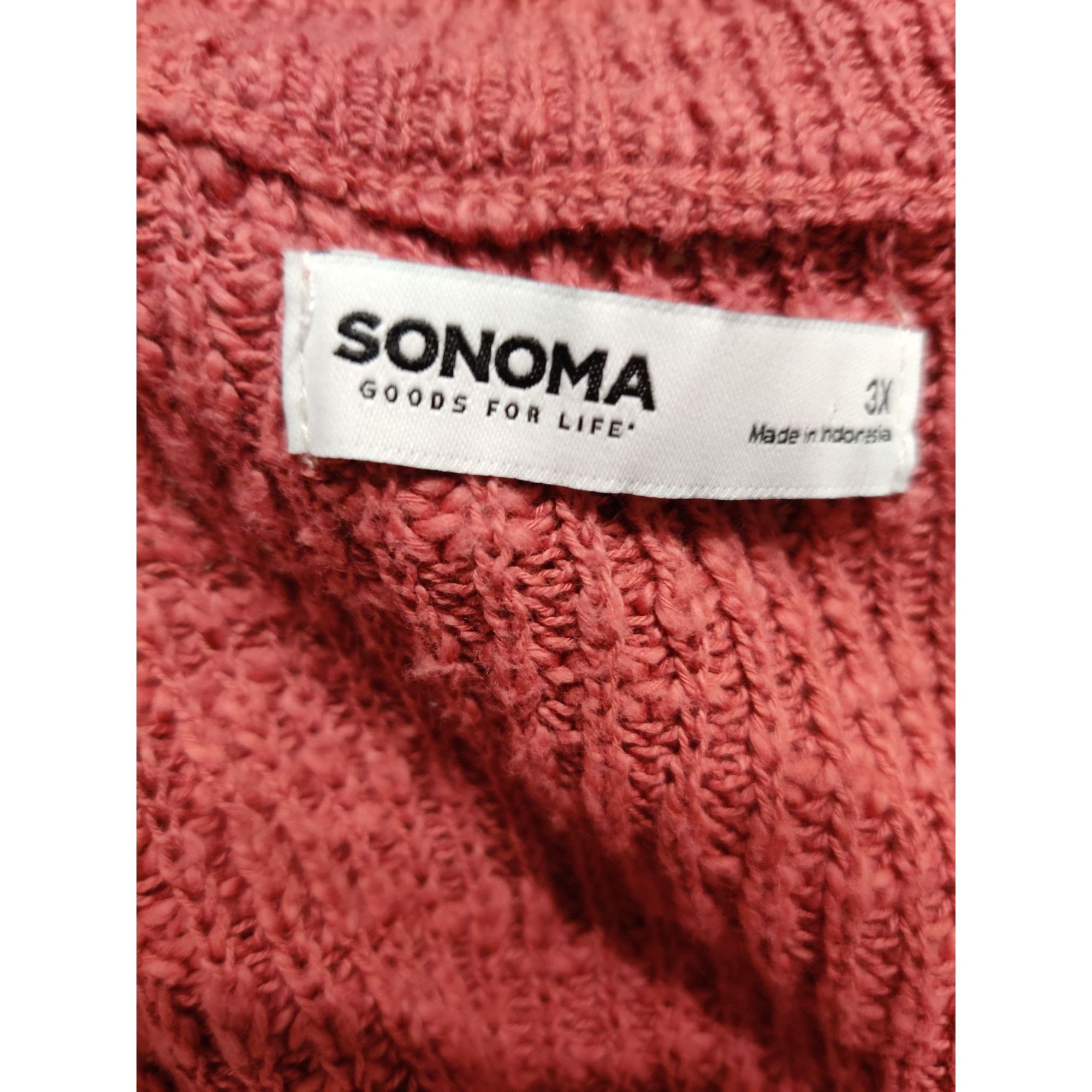 Sonoma SONOMA 3X Plus Size Pink Cotton Knit Sweater V Neck Lightwei Size 3XL / US 20-22 - 11 Thumbnail