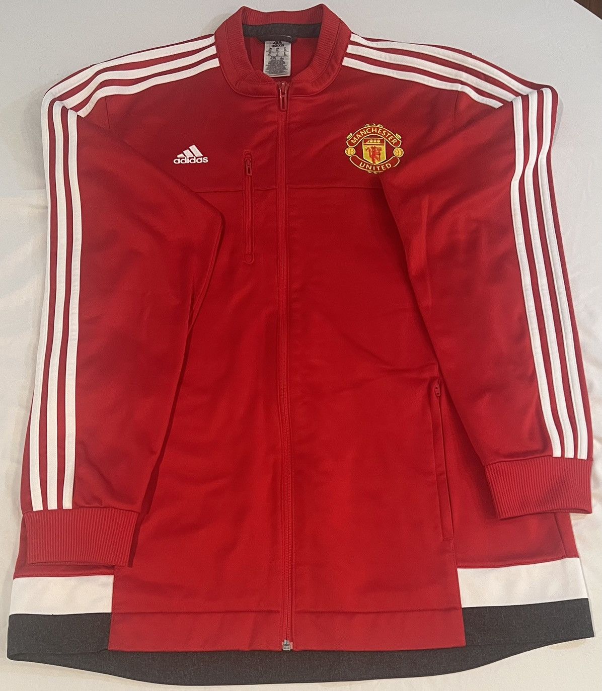Adidas × Vintage 2015/16 Men’s Adidas Manchester United Anthem Jacket Red XL Size US XL / EU 56 / 4 - 1 Thumbnail