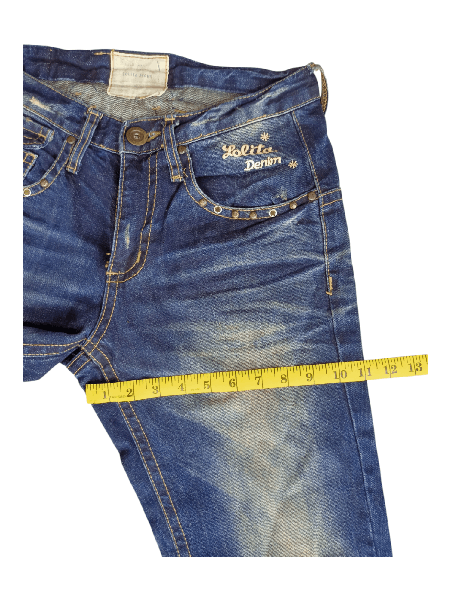 Japanese Brand Crazy Lolita Skulls Embroidery Mud Max Jeans Size US 28 / EU 44 - 21 Thumbnail