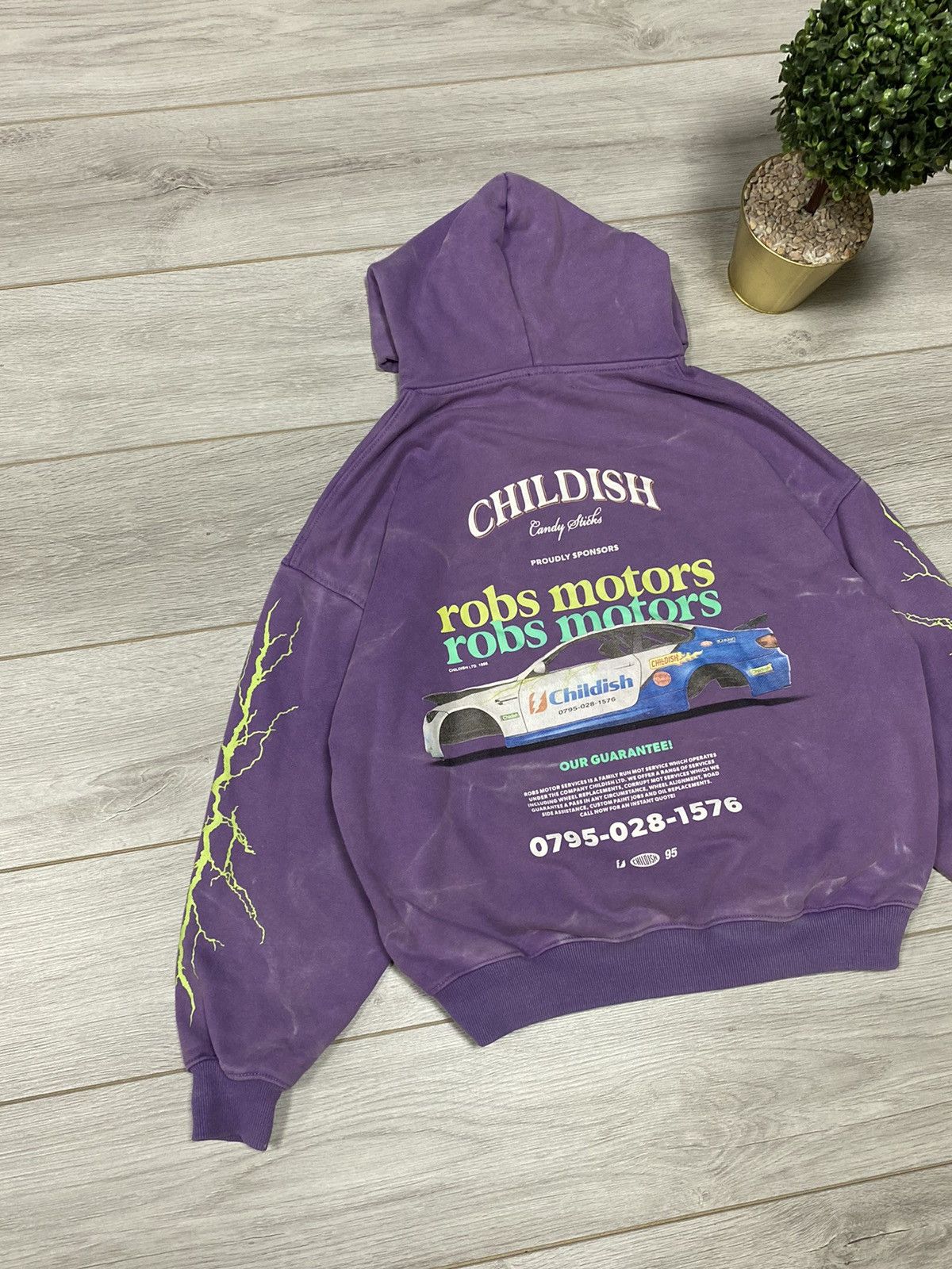 Vintage Childish Robs Motors car 90s Purple Hoodie Big Logo Racing Size US S / EU 44-46 / 1 - 8 Thumbnail