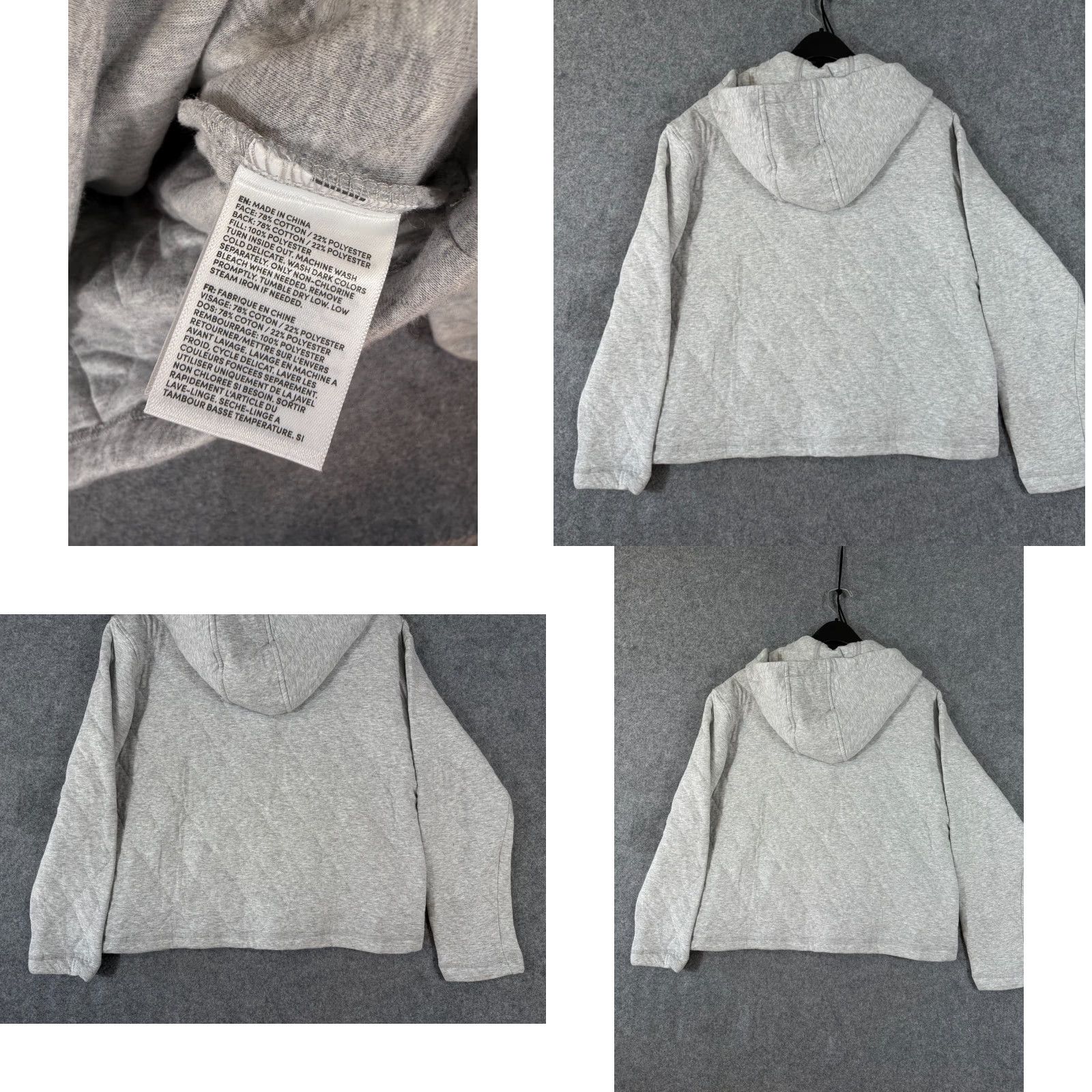 Lands' End Lands' End Quilted Pullover Hooded Sweatshirt Womens M(8-10) Grey Snap Front NWT Size M / US 6-8 / IT 42-44 - 8 Thumbnail