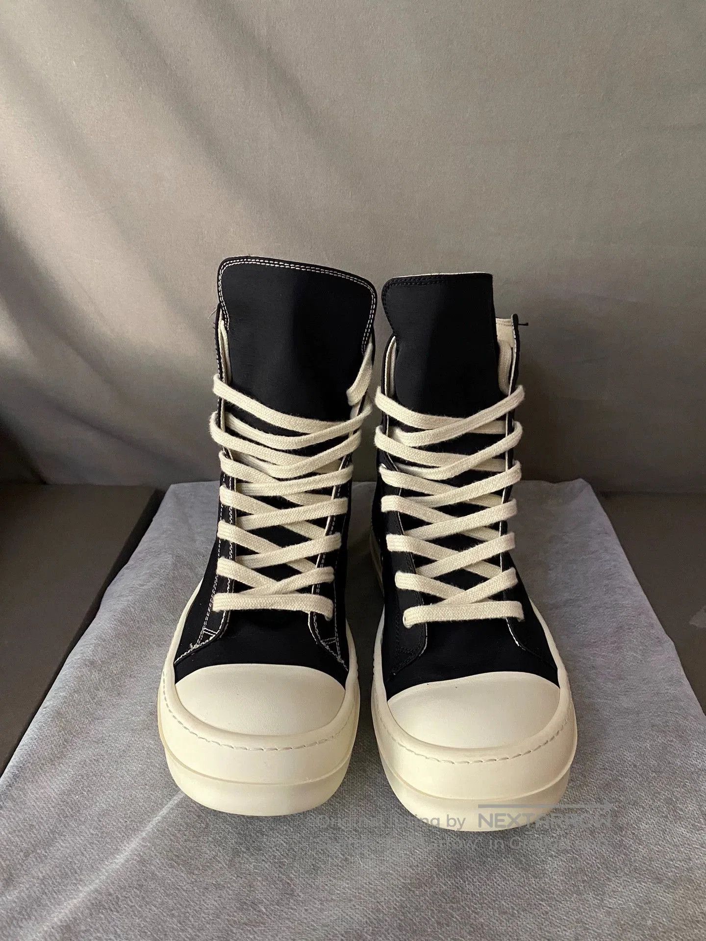 Rick Owens rick owens high-top sneakers in black and cream. Size US 8.5 / EU 41-42 - 2 Thumbnail