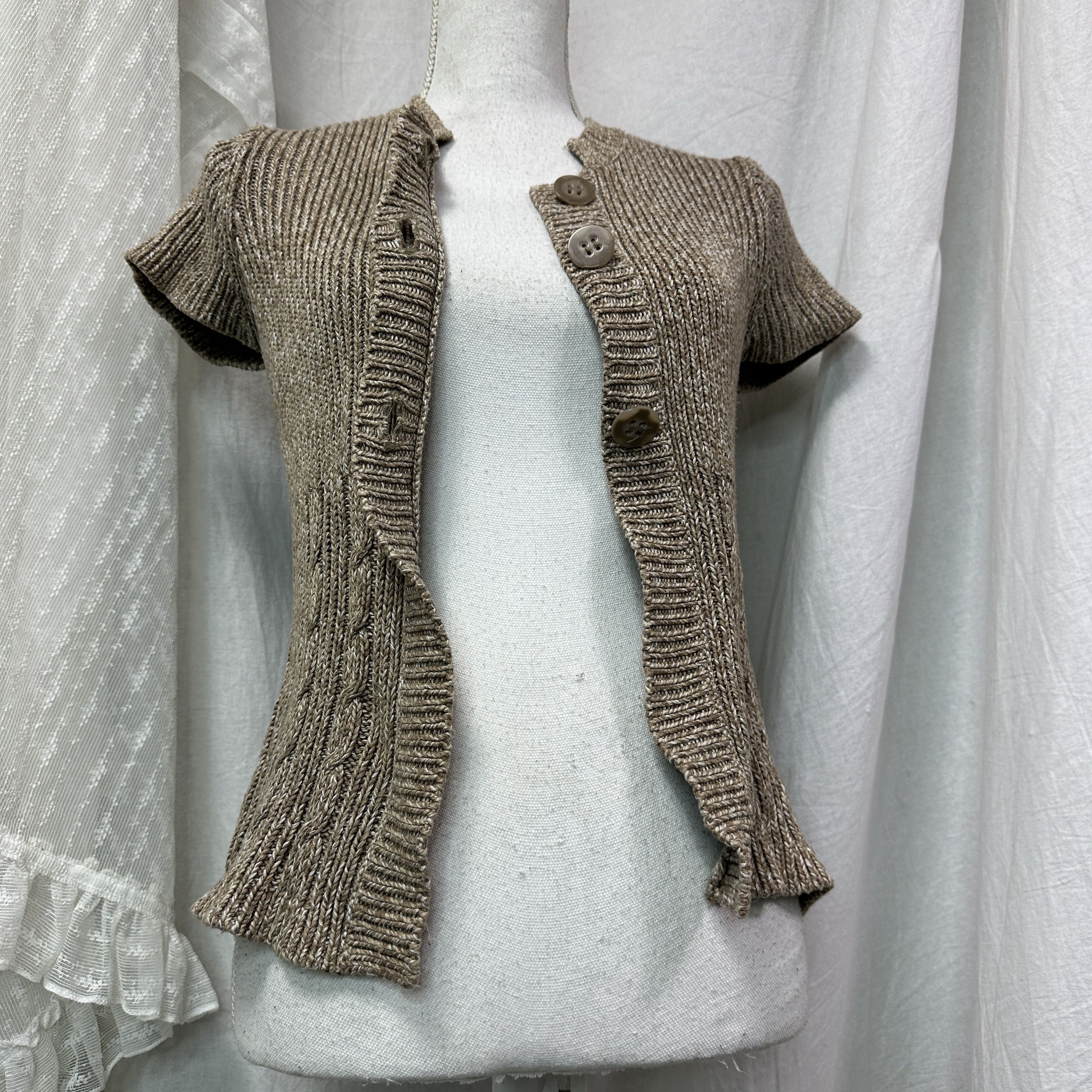 Vintage Vintage Avant Garde Buttoned Short Sleeve Sweater Y2K Size S / US 4 / IT 40 - 4 Thumbnail