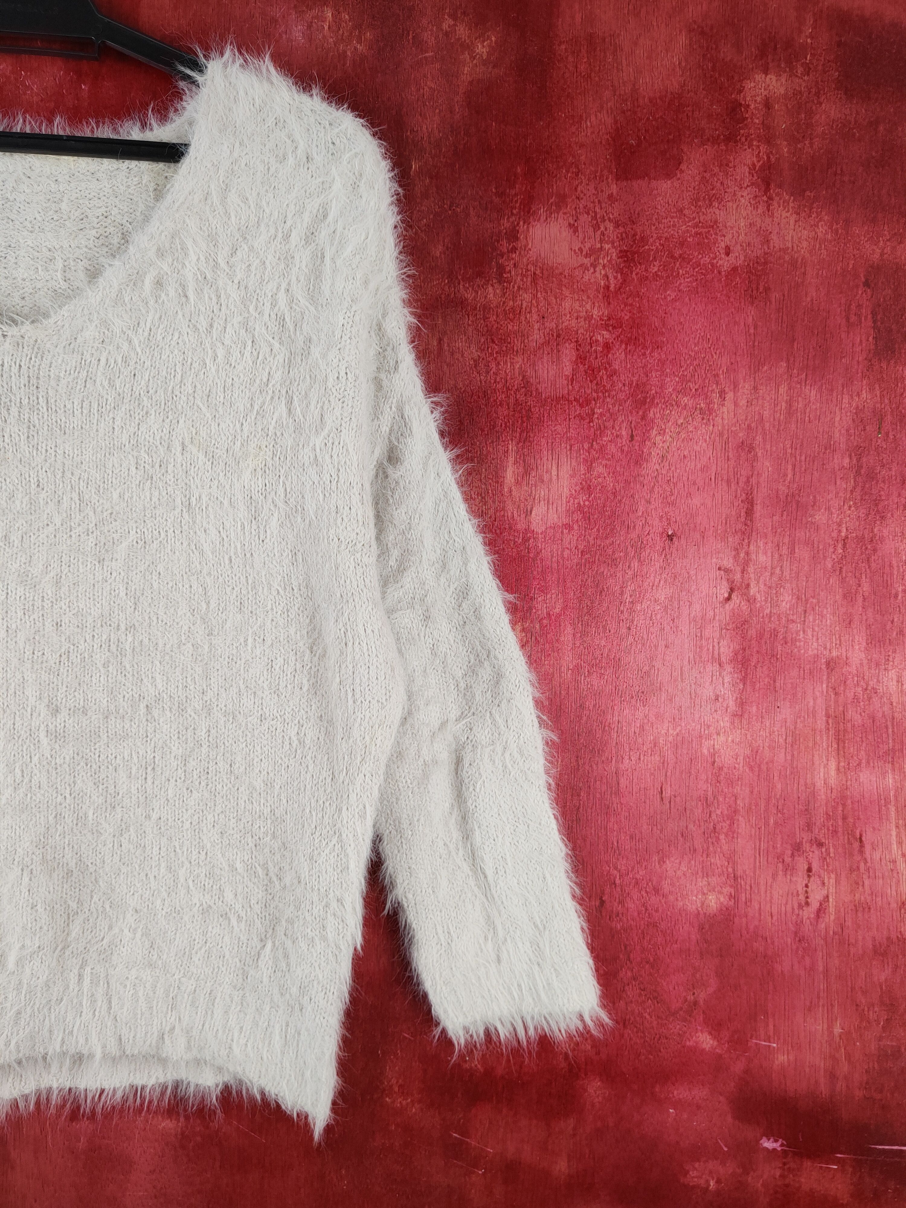 Homespun Knitwear Archives Light Gray Shag Shaggy Fur Mohair Knitwear #S2177 Size M / US 6-8 / IT 42-44 - 5 Thumbnail