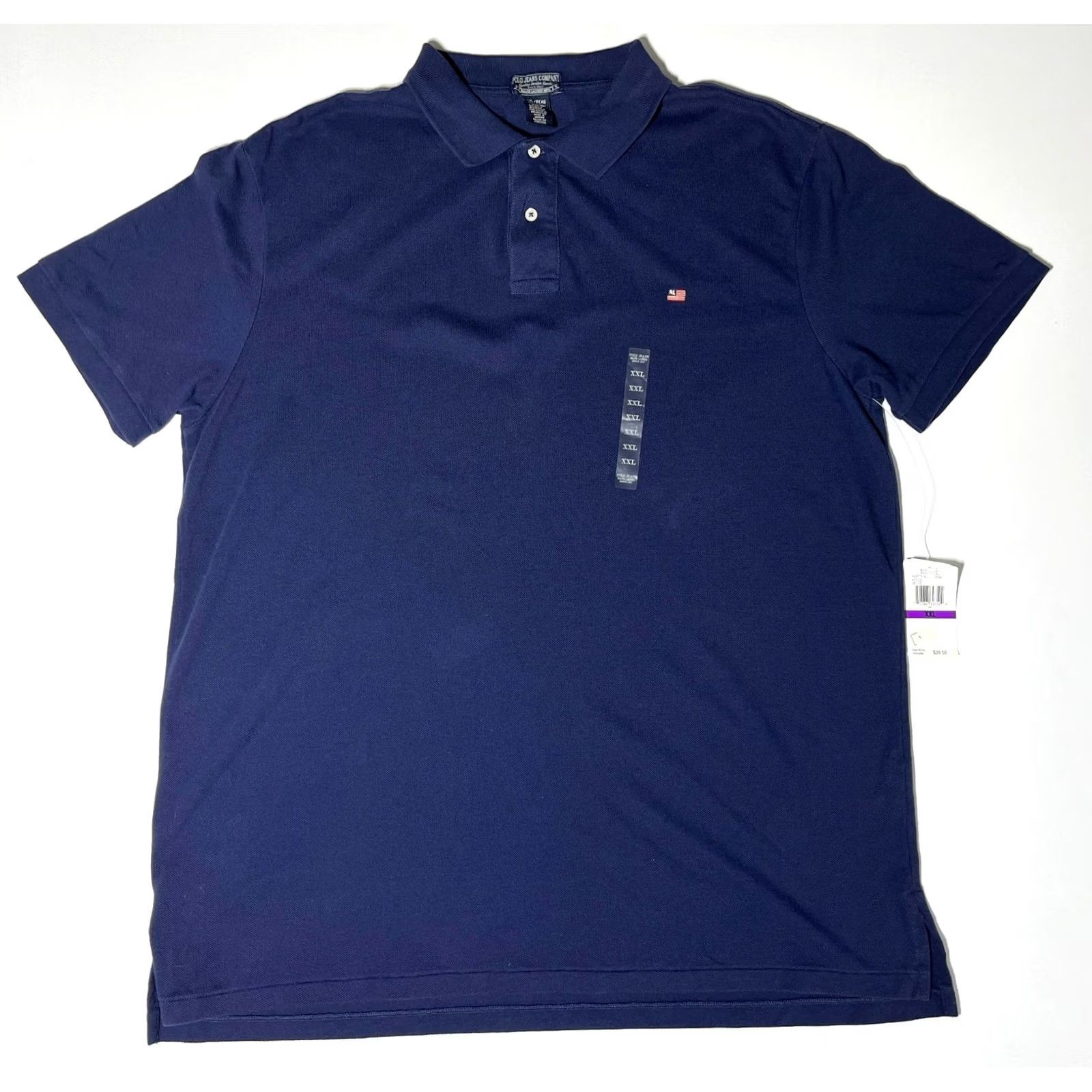 Ralph Lauren VINTAGE Polo Jeans Company Ralph Lauren Polo Shirt Navy Blue 2XL Men’s Short Sleeve Polo Shirt 100% Cotton NWT Size US XXL / EU 58 / 5 - 2 Thumbnail