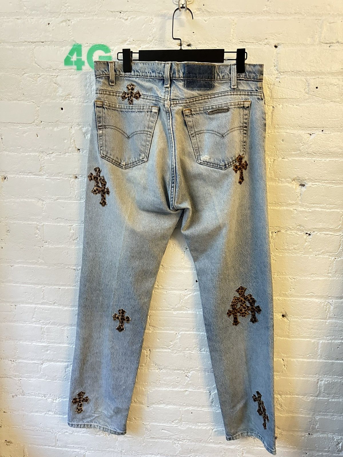 Chrome Hearts Chrome Hearts Chetah Leopard levi cross patch jeans blue Size US 34 / EU 50 - 7 Thumbnail