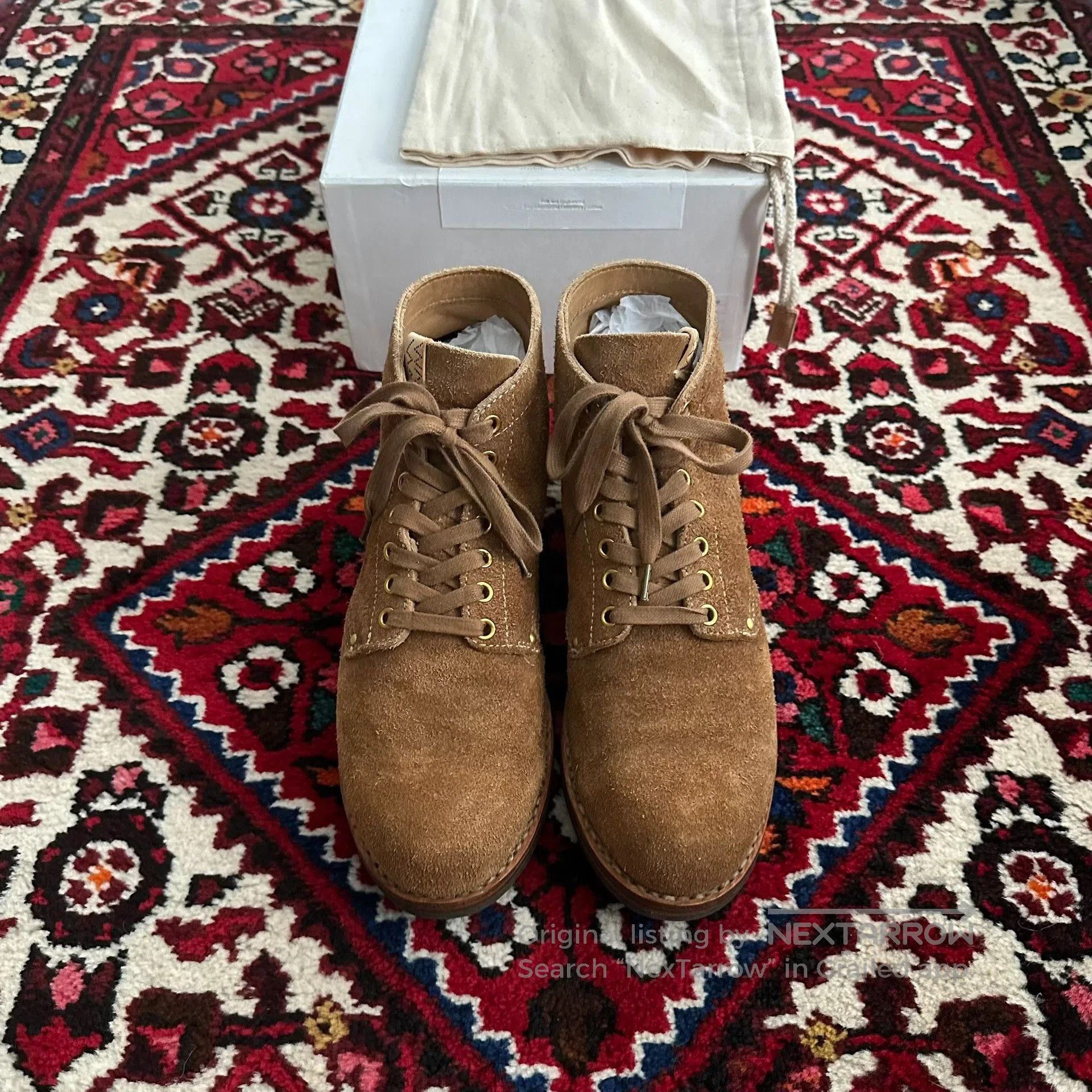 VISVIM Brigadier Boots in Camel Color.