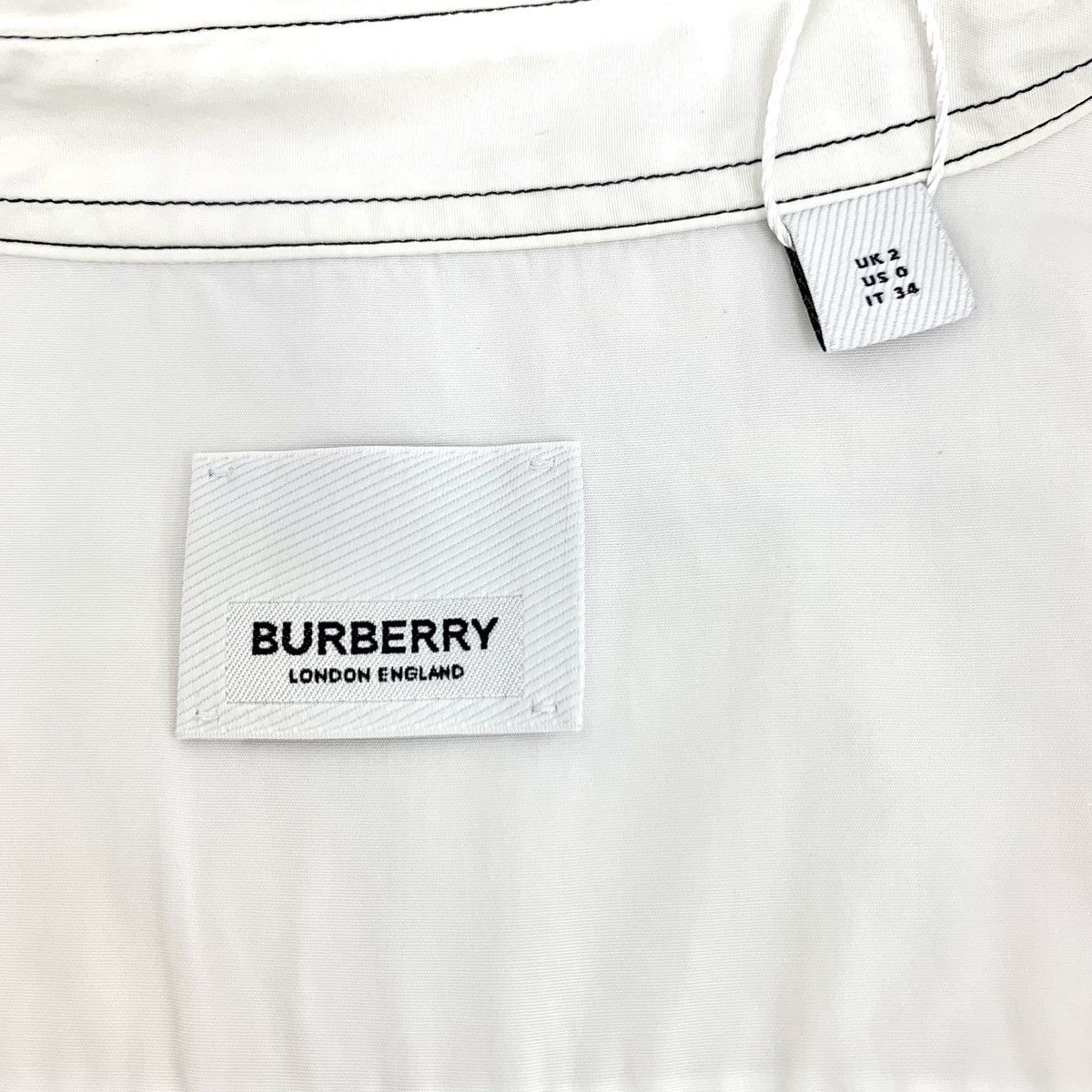 Burberry Burberry White Line Cotton Long Sleeve Shirt Size XXS / US 00 / IT 34 - 5 Thumbnail