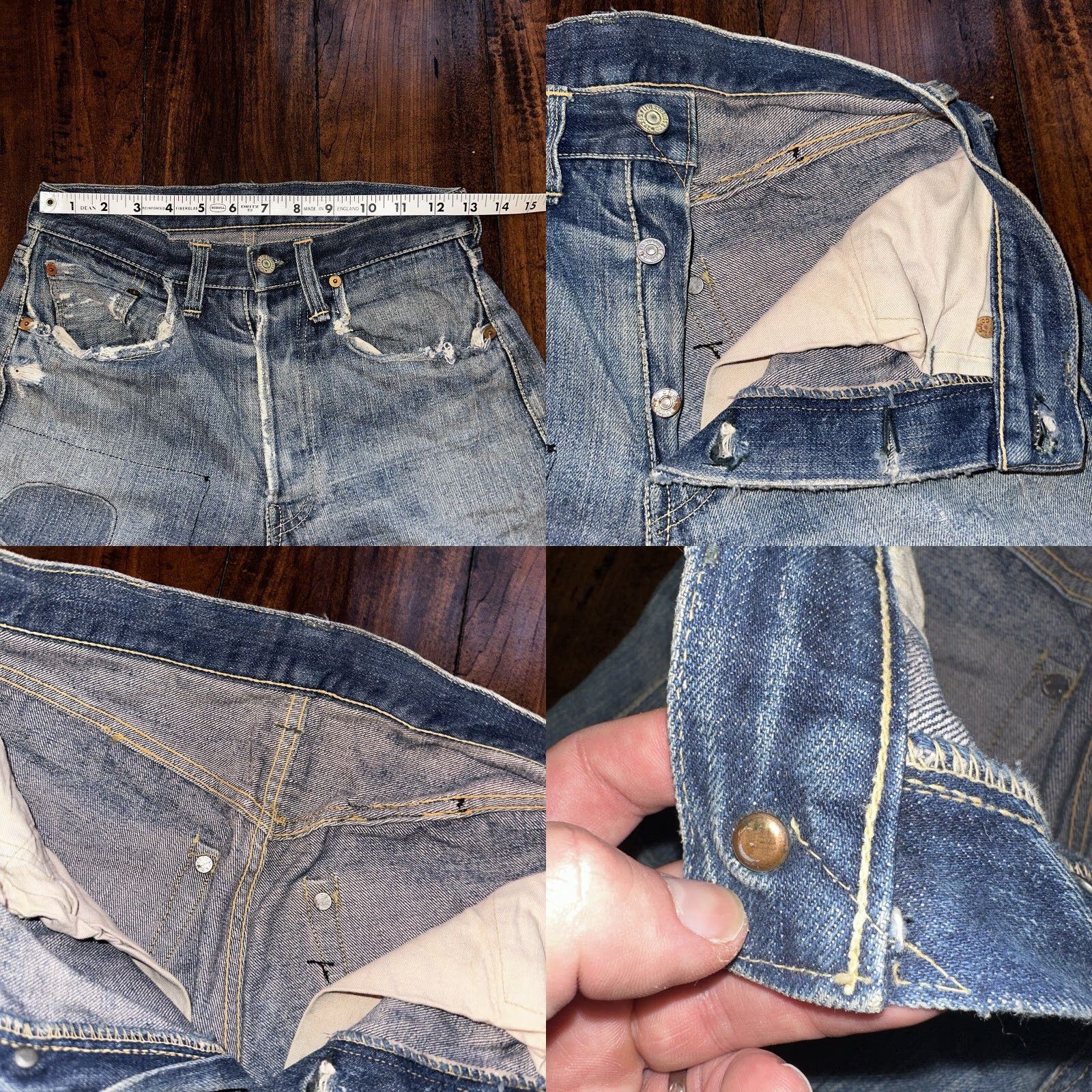 Levi's VINTAGE Levi's 501 XX Big E True VTG 1940s Denim Jeans 25x26 Redline Selvedge Blue 5-Pocket Button Levi's Mens Jeans 60s Theme Vintage Shop Styles Size US 26 / EU 42 - 8 Thumbnail