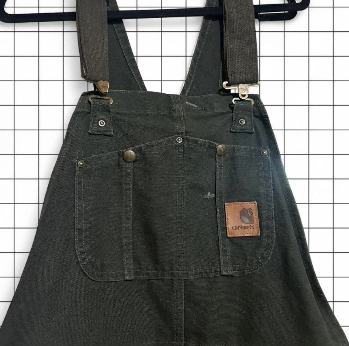Carhartt Vintage Olive Green Carhartt Overall Bibs Size US L / EU 52-54 / 3 - 1 Thumbnail