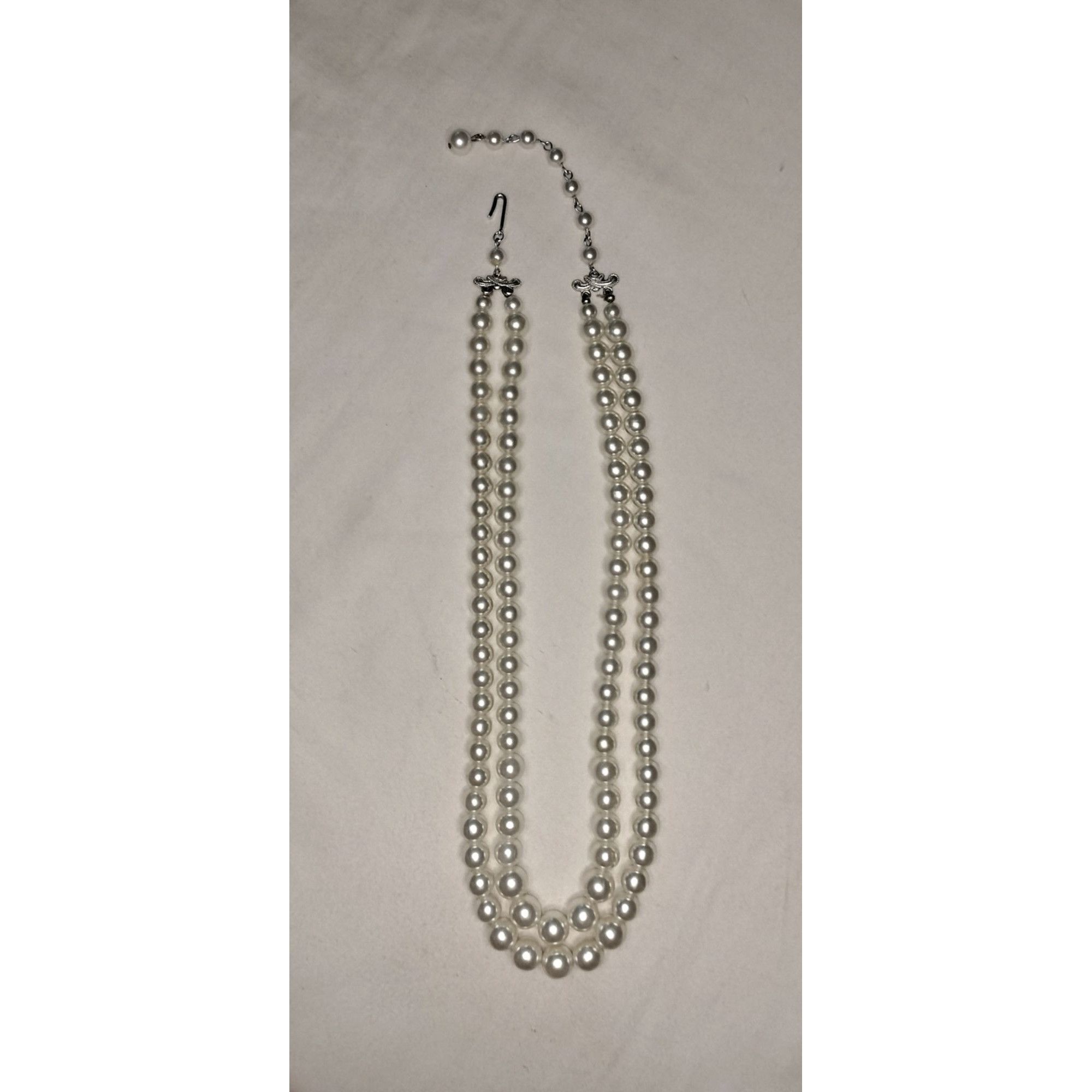 Vintage Vintage Double Strand Faux Pearl Necklace Eggshell Off White Size ONE SIZE - 14 Thumbnail