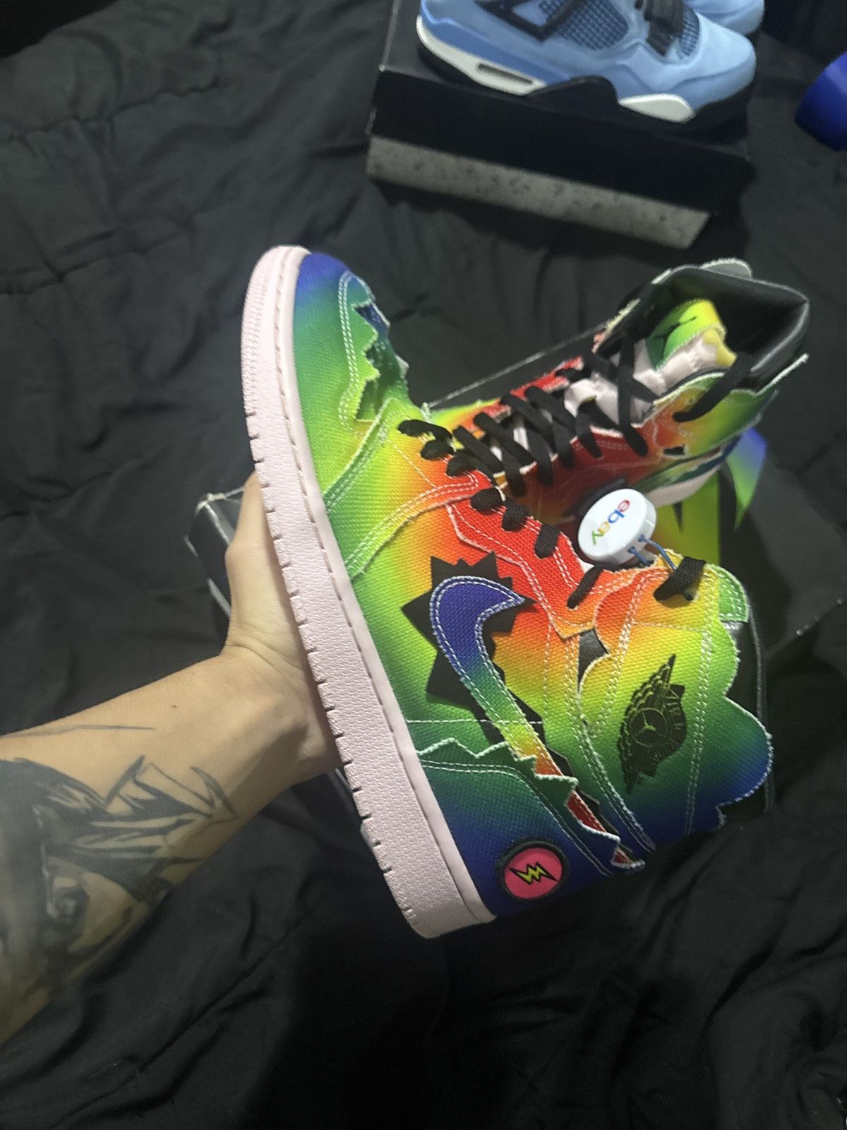 Jordan Retro Custom Painted Jordan Design Shoes Jordan J Balvin