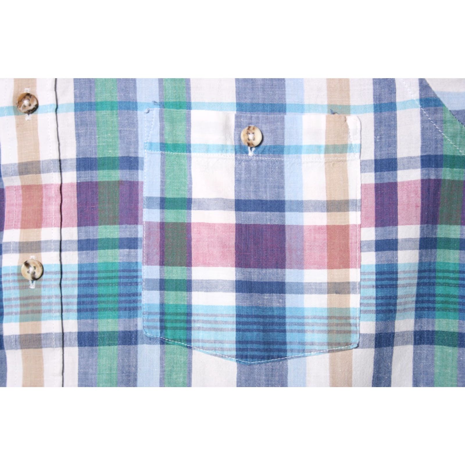 Vintage VINTAGE OshKosh B'gosh Madras Plaid Long Sleeve Button Front Shirt L Men Size US L / EU 52-54 / 3 - 3 Thumbnail