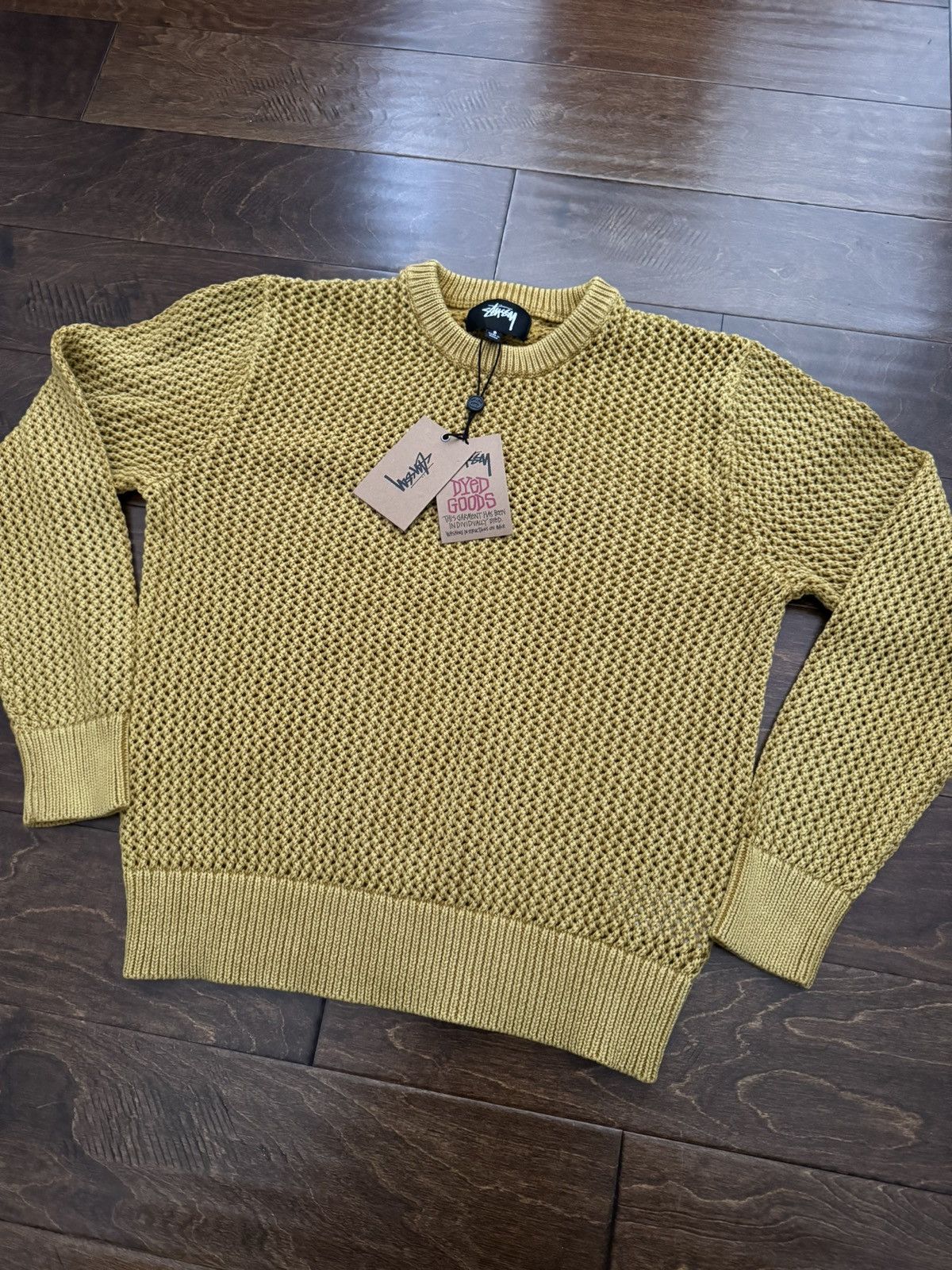 Stussy Stussy Pigment Dyed Loose Gauge Sweater (Gold) | Grailed