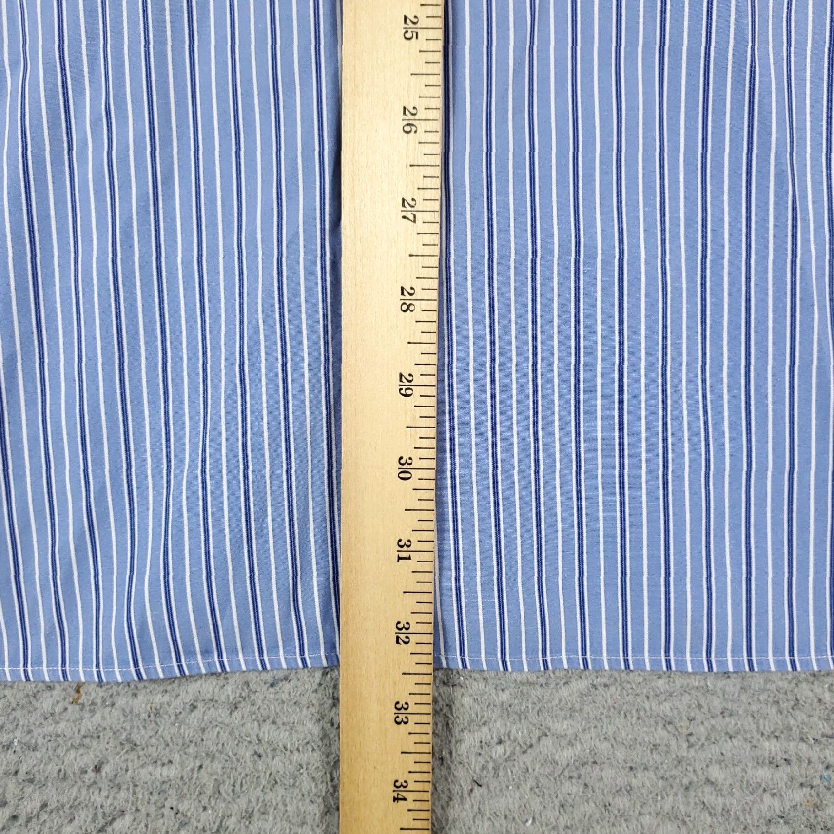 Ralph Lauren Ralph Lauren Dress Shirt Mens 17.5 Blue Striped Button Up Long Sleeve Non-Iron Casual Business Classic Mens Size 17.5 Blue Size 46R - 5 Thumbnail
