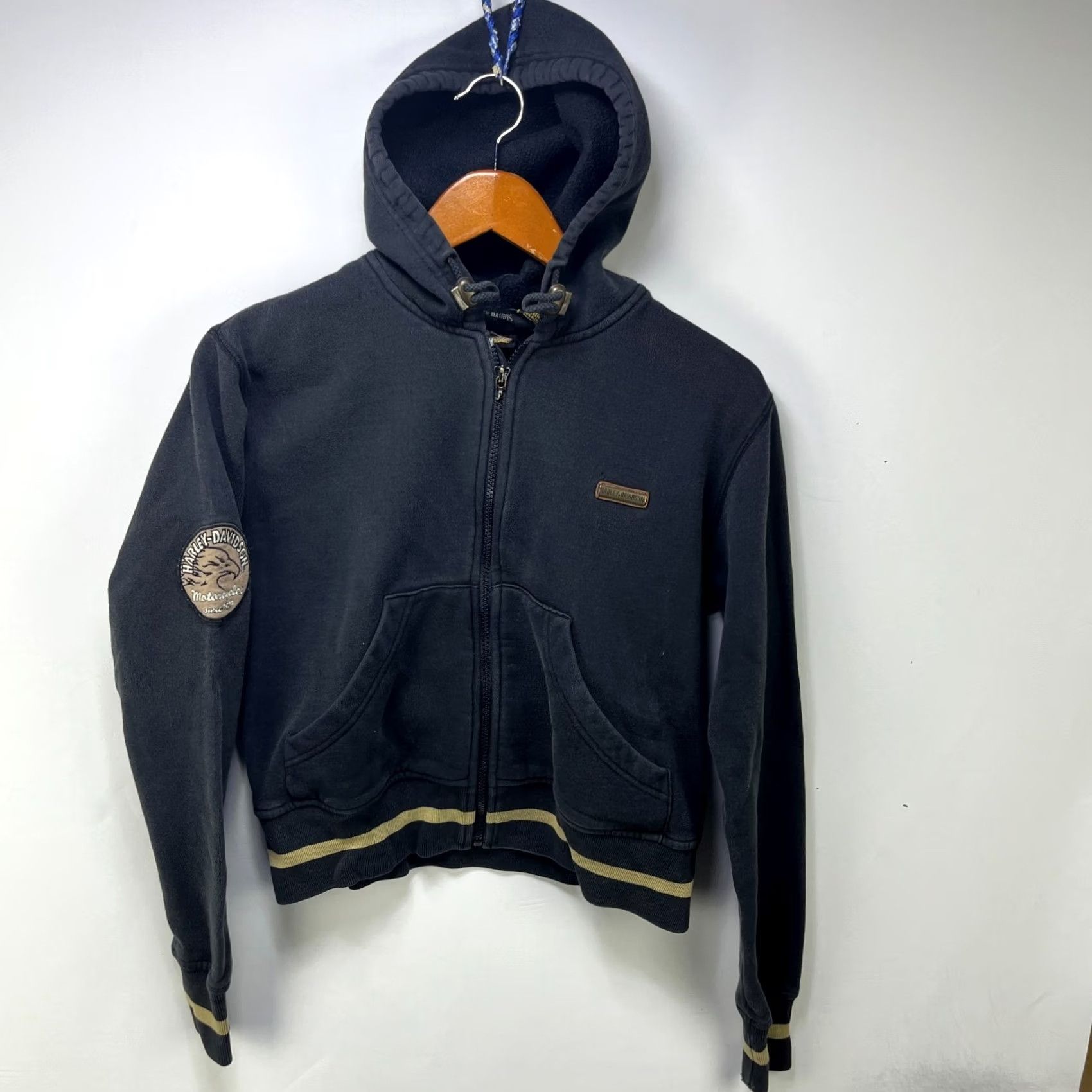 Harley Davidson VINTAGE Harley-Davidson Zip Up Hoodie Y2K Women Small Sweatshirt Size S / US 4 / IT 40 - 2 Thumbnail
