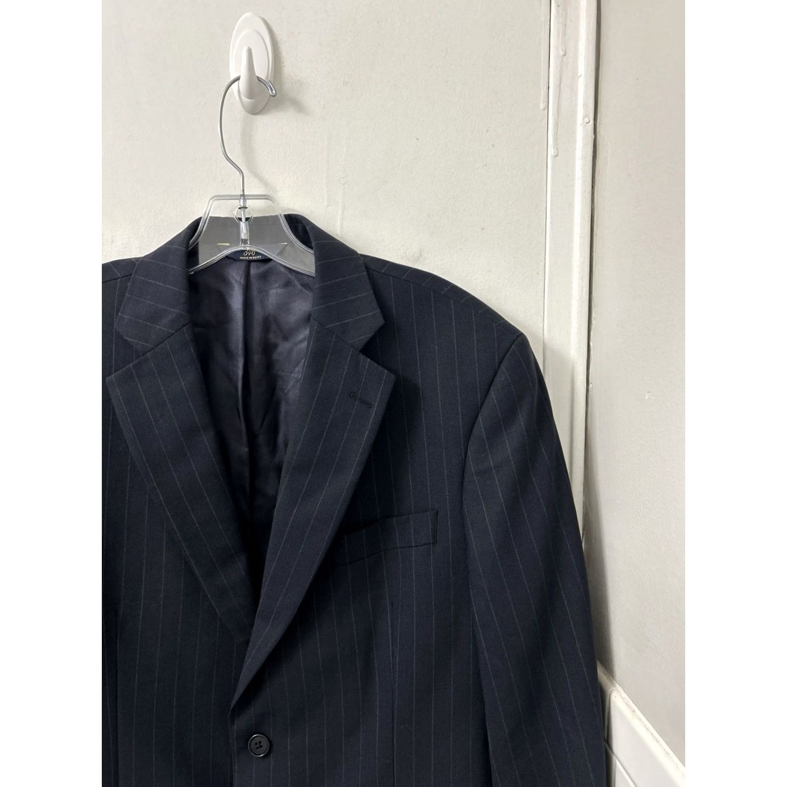 Brooks Brothers Brooks Brothers 346 Blazer Mens 42S Navy Pinstripe Wool Blend Stretch Jacket Blazer Size 42R - 4 Thumbnail