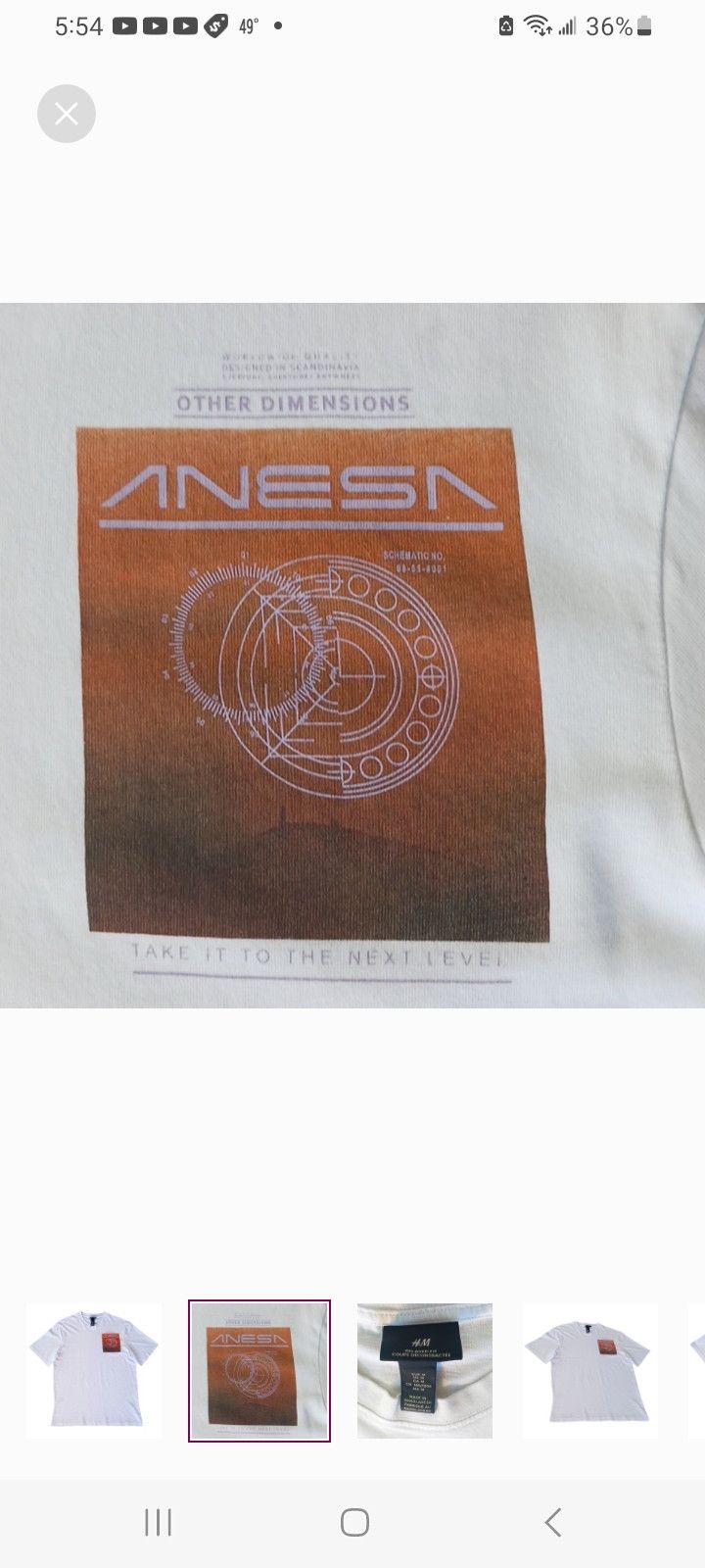H&M H & M OTHER DIMENSION White T-Shirt, M, White. Size US M / EU 48-50 / 2 - 2 Thumbnail