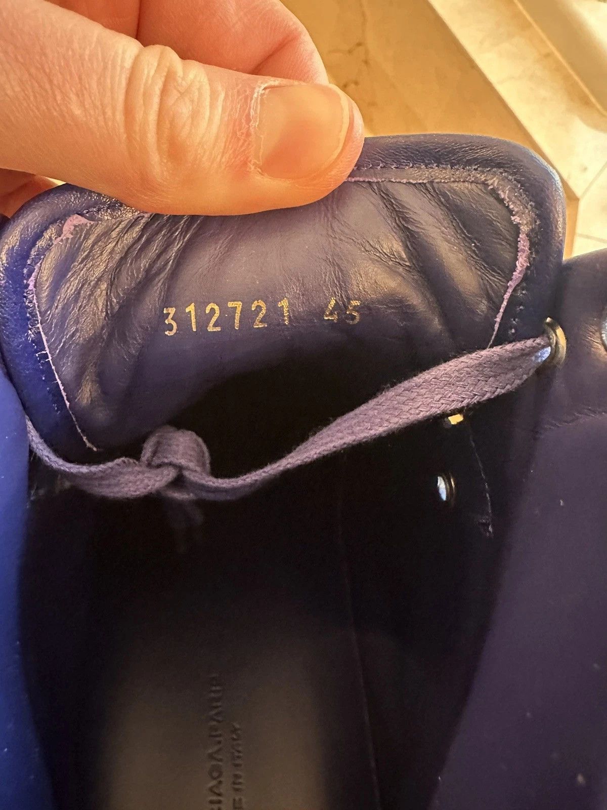 Balenciaga Balenciaga Men's Blue Violet Pleated High Top 45 US12 Size US 12 / EU 45 - 10 Thumbnail