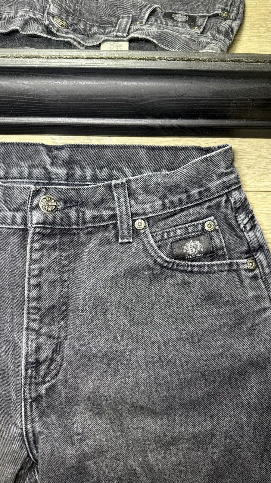 Harley Davidson Y2K 2000s Harley Davidson Black Denim Jean Straight Baggy Size US 34 / EU 50 - 3 Thumbnail