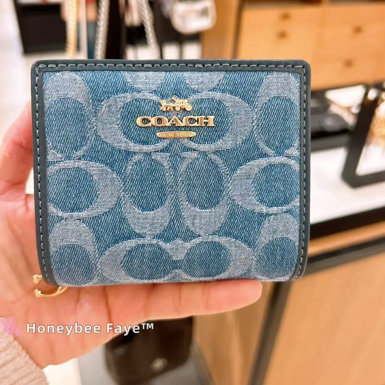 Coach Snap Wallet In Signature Denim CDL51 Size ONE SIZE - 2 Thumbnail