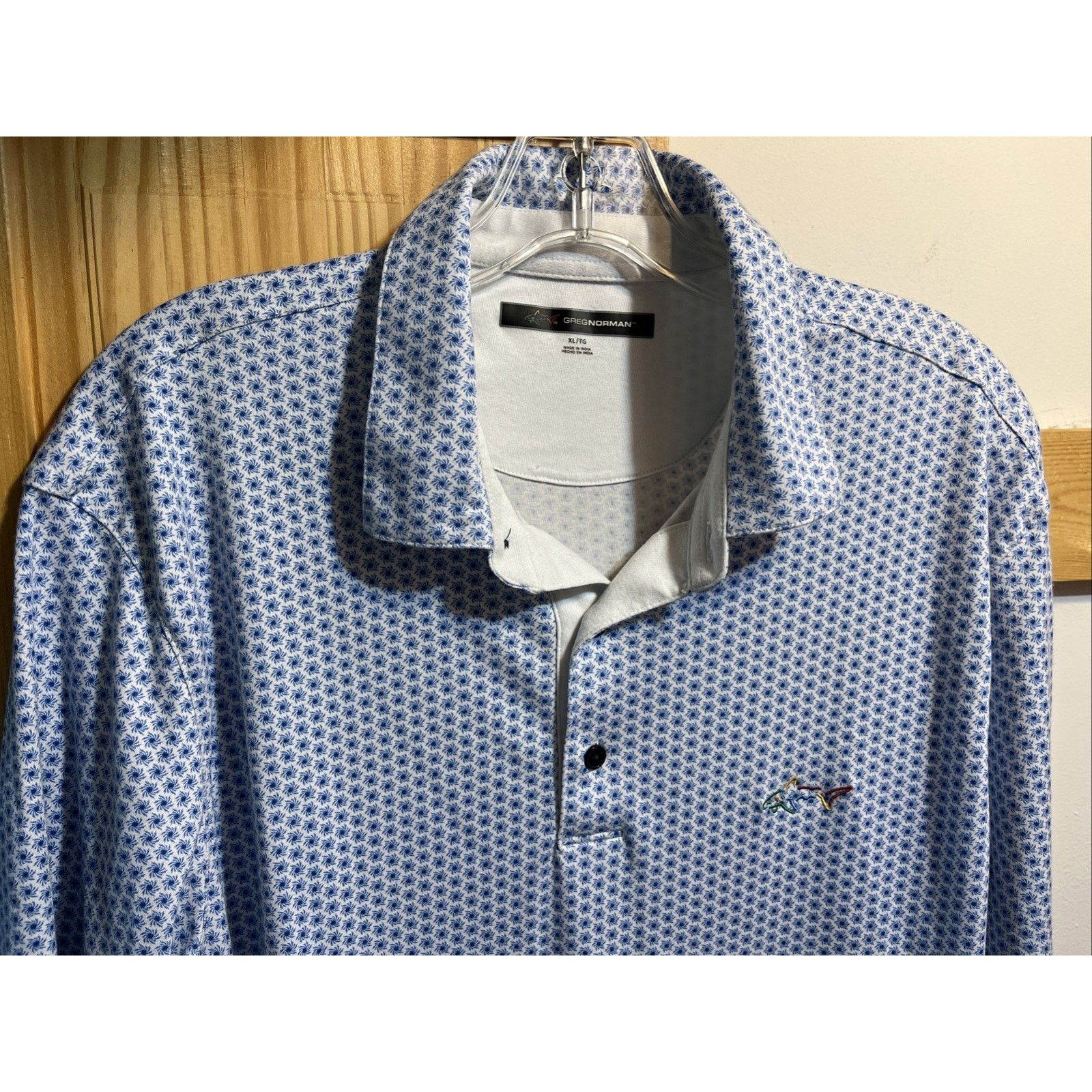 Greg Norman Greg Norman XL Polo Polyester Pima Cotton Blend Blue White Size US XL / EU 56 / 4 - 5 Thumbnail