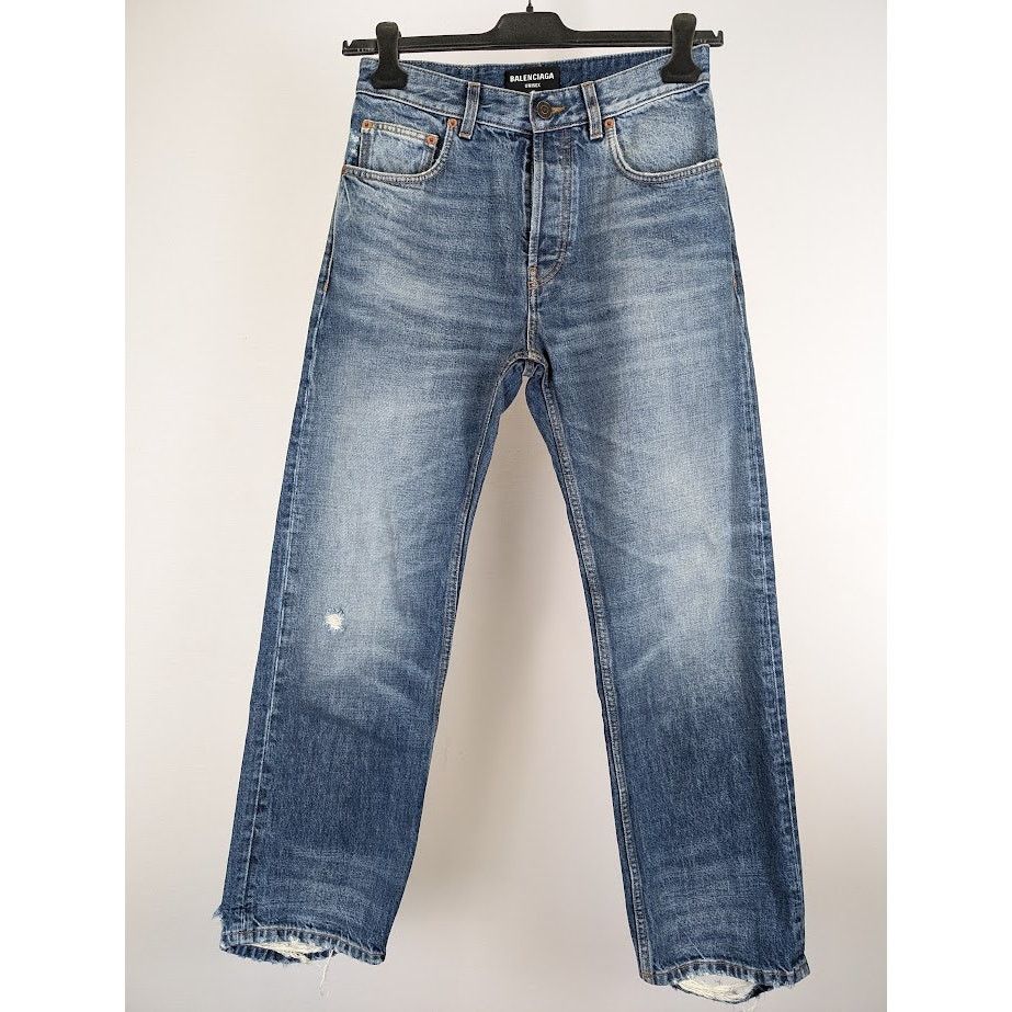 Balenciaga o1rshd1 Denim Jeans in Blue Size US 29 - 3 Thumbnail