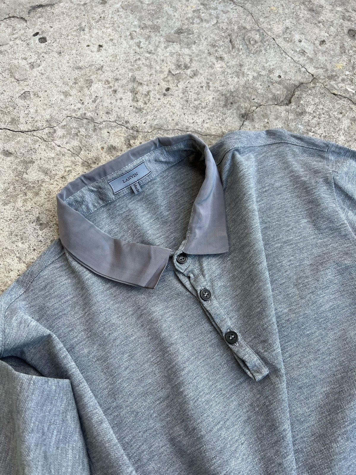 Lanvin Lanvin Long Sleeve Grosgrain Collar Polo Shirt Size US XL / EU 56 / 4 - 5 Thumbnail