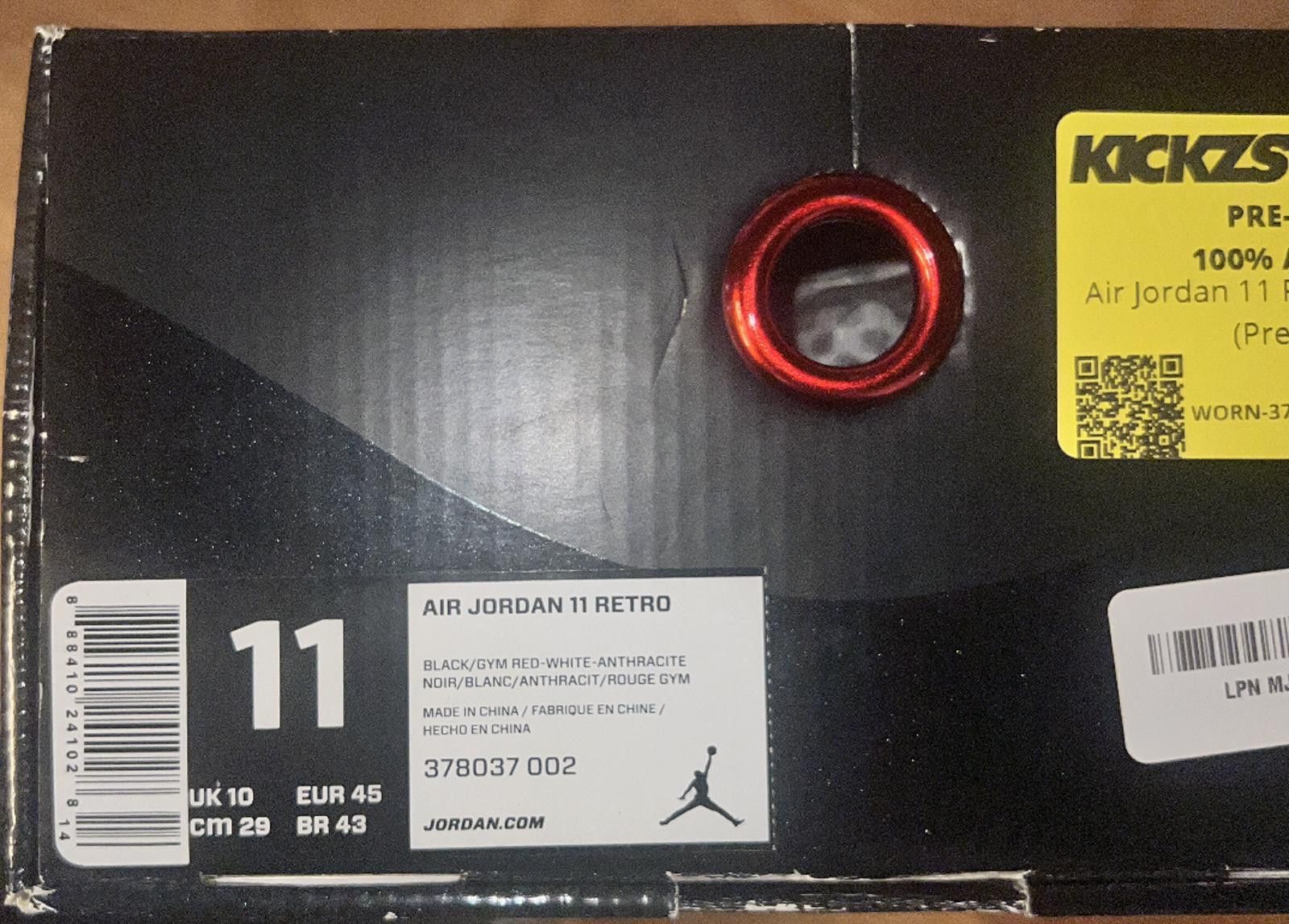 Jordan Brand Air Jordan 11 Retro 72-10 Men's 378037-002 Black/White Size US 11 / EU 44 - 7 Thumbnail
