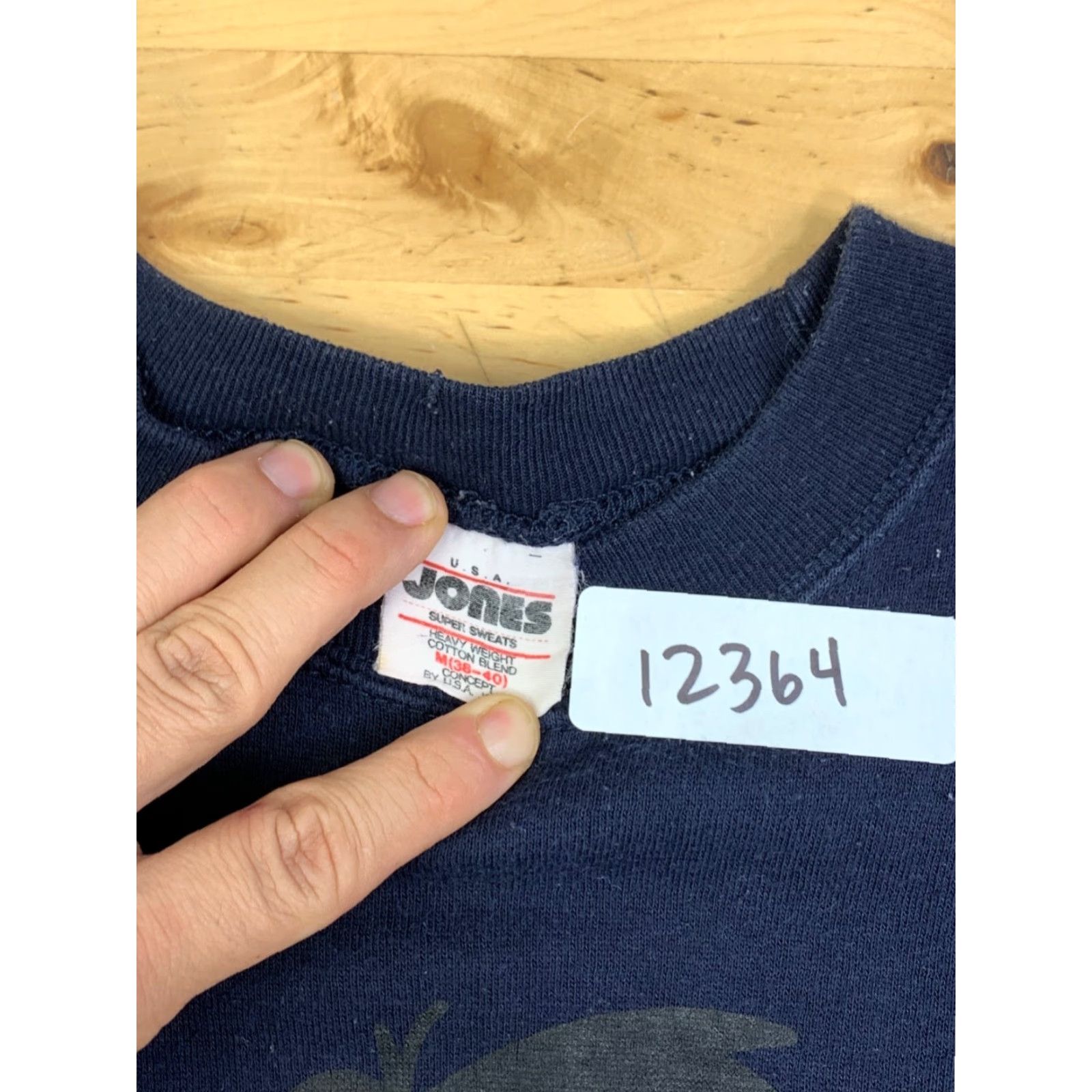FRED VINTAGE Jones Sweatshirt Mens M Blue Pullover Crew Neck 90s Cartoon Graphic Print Cotton United States 12364 Size US M / EU 48-50 / 2 - 2 Thumbnail