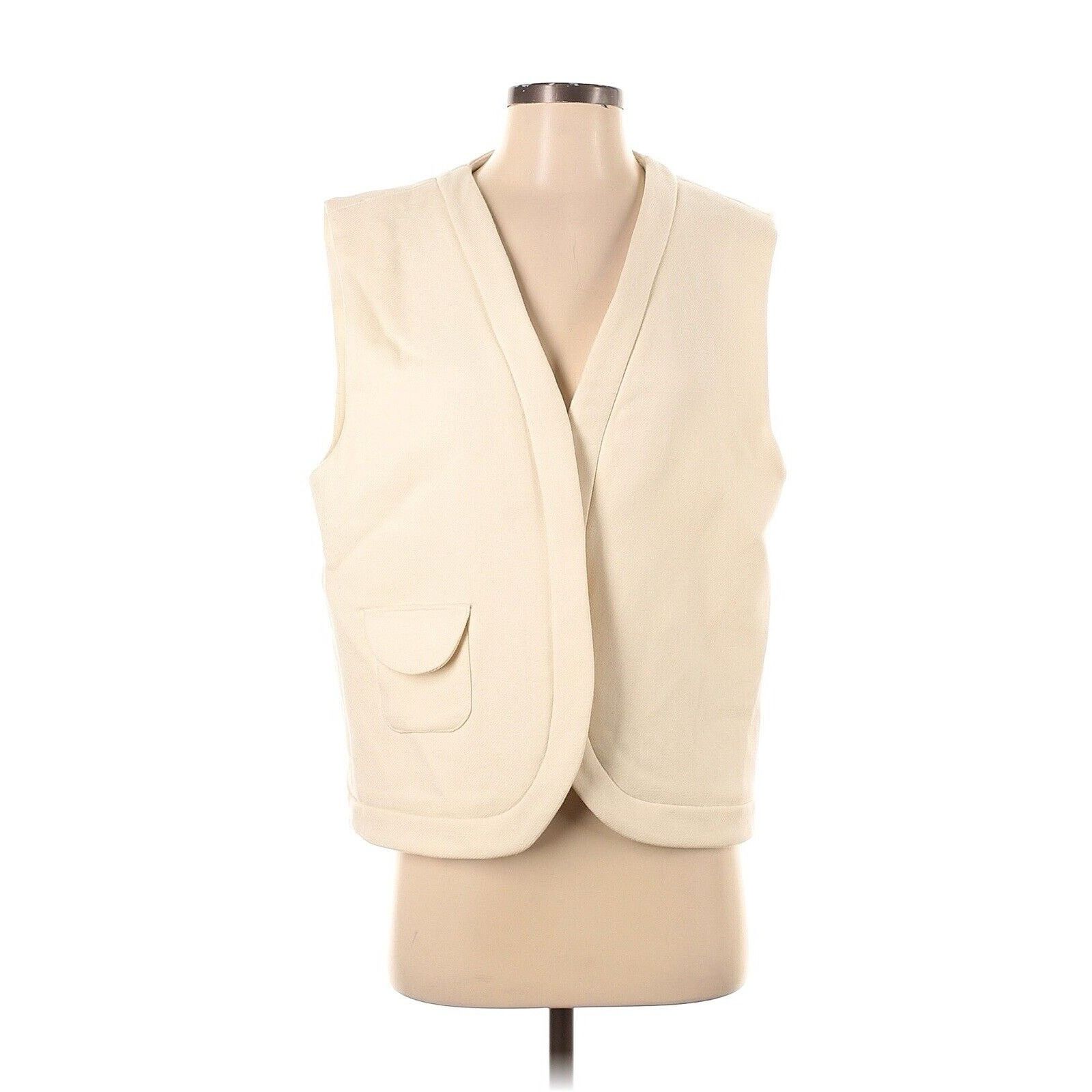 Other Jina Studio Wool Silk Cream V Snap Vest Handmade France S Size S / US 4 / IT 40 - 2 Thumbnail