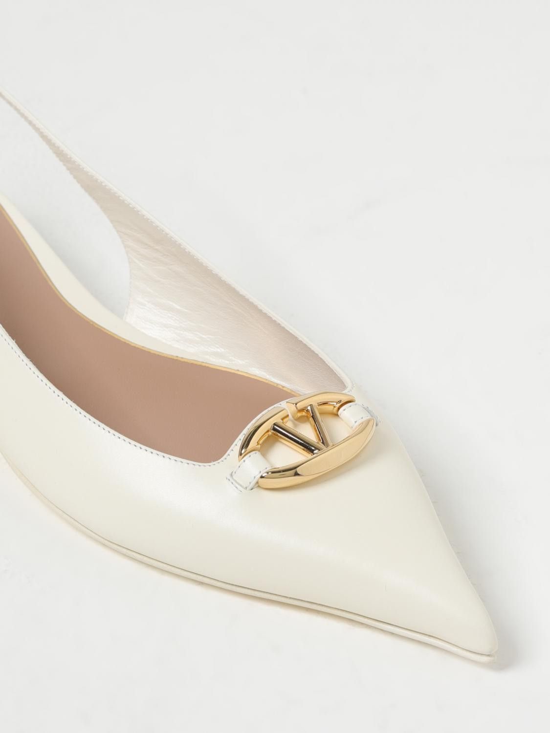 Valentino o1s22i1n0924 Slingback Vlogo Ballerina Flats in White Size US 8 / IT 38 - 4 Thumbnail