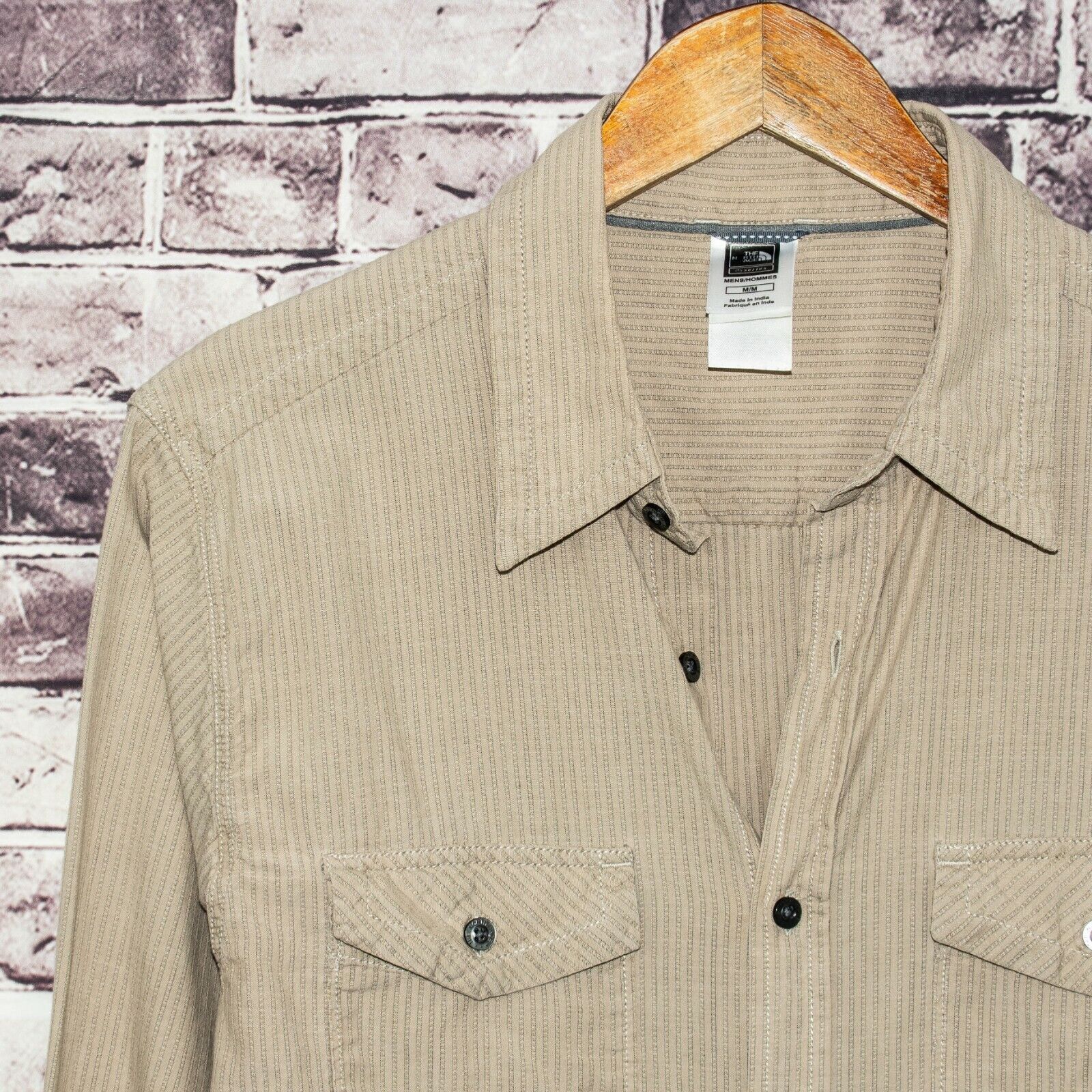 The North Face The North Face Men's Button up Shirt Tan Striped Cotton Size US M / EU 48-50 / 2 - 6 Thumbnail