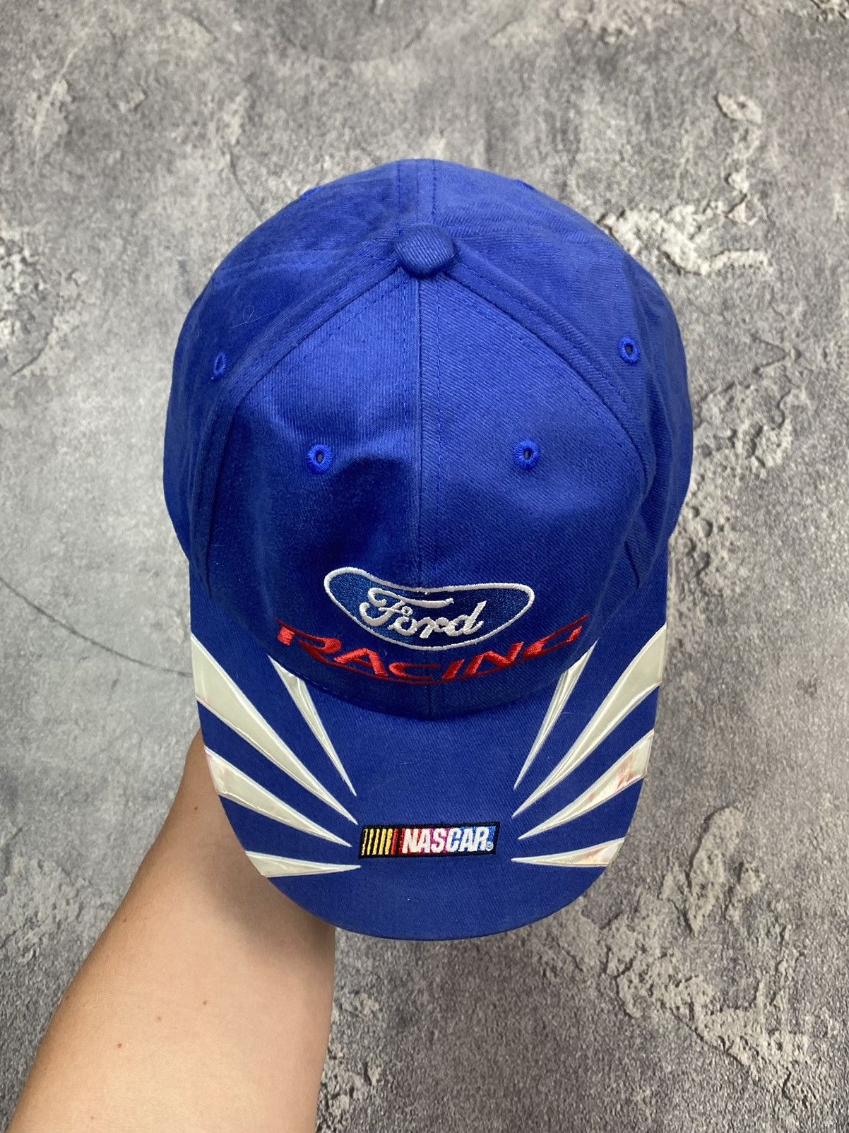 NASCAR Y2K Ford Racing NASCAR Blue Cap VTG Size ONE SIZE - 3 Thumbnail