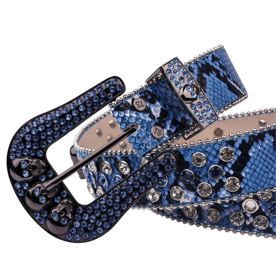 Japanese Brand Snake skin pattern bling belt Size ONE SIZE - 1 Thumbnail
