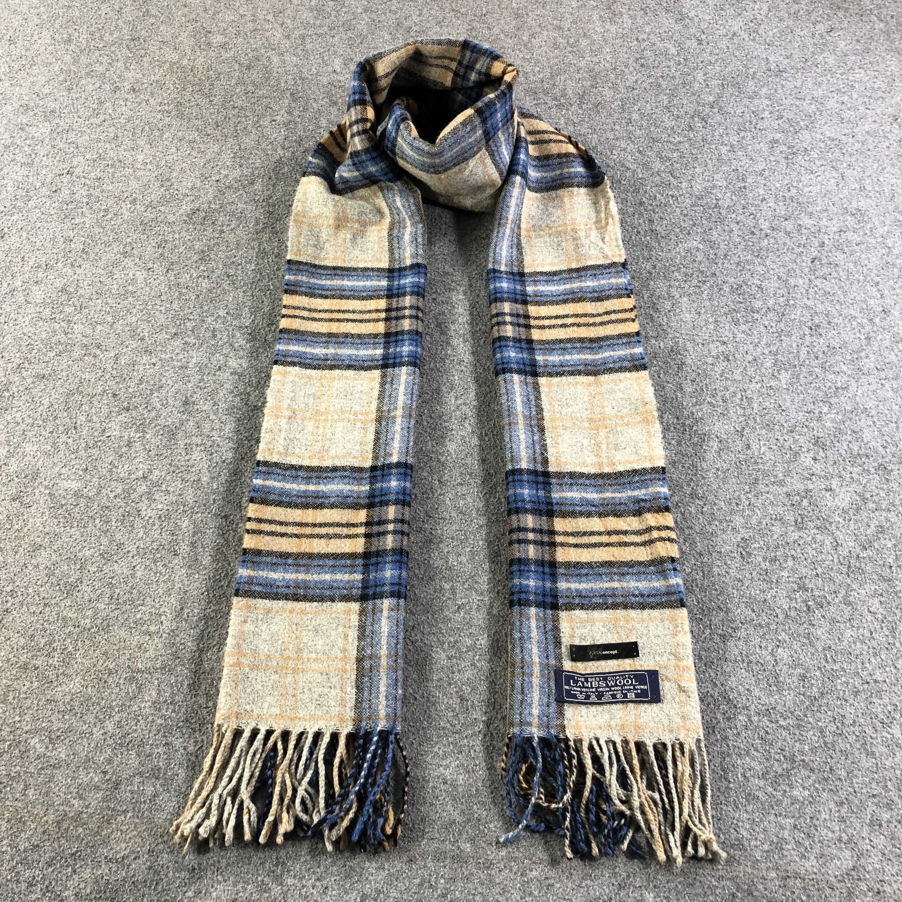 Vintage 7-1 D Concept Tartan Wool Scarf Muffler V1228 Size ONE SIZE - 1 Thumbnail