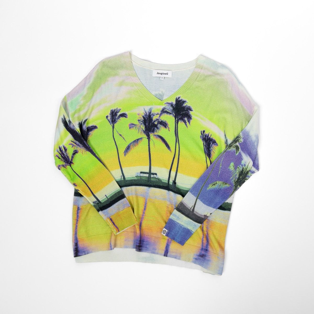 Desigual Desigual Womens Multicolor Jumper Palm Print Knit Sweater Size M / US 6-8 / IT 42-44 - 3 Thumbnail