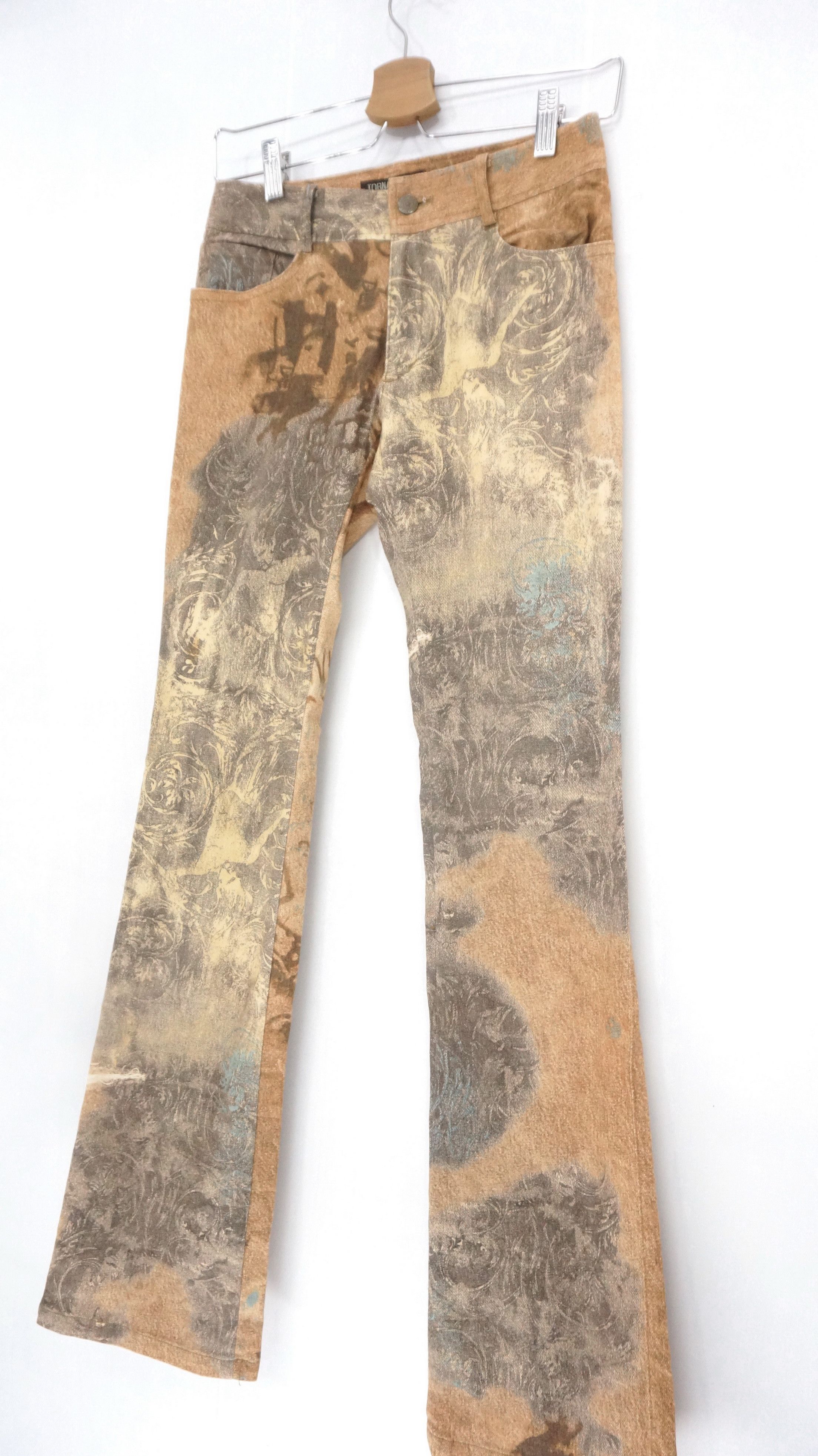Other 🔥 Rare Tornado Mart Femme Bootcut Flared Full Print Jeans Size 26" / US 2 / IT 38 - 5 Thumbnail