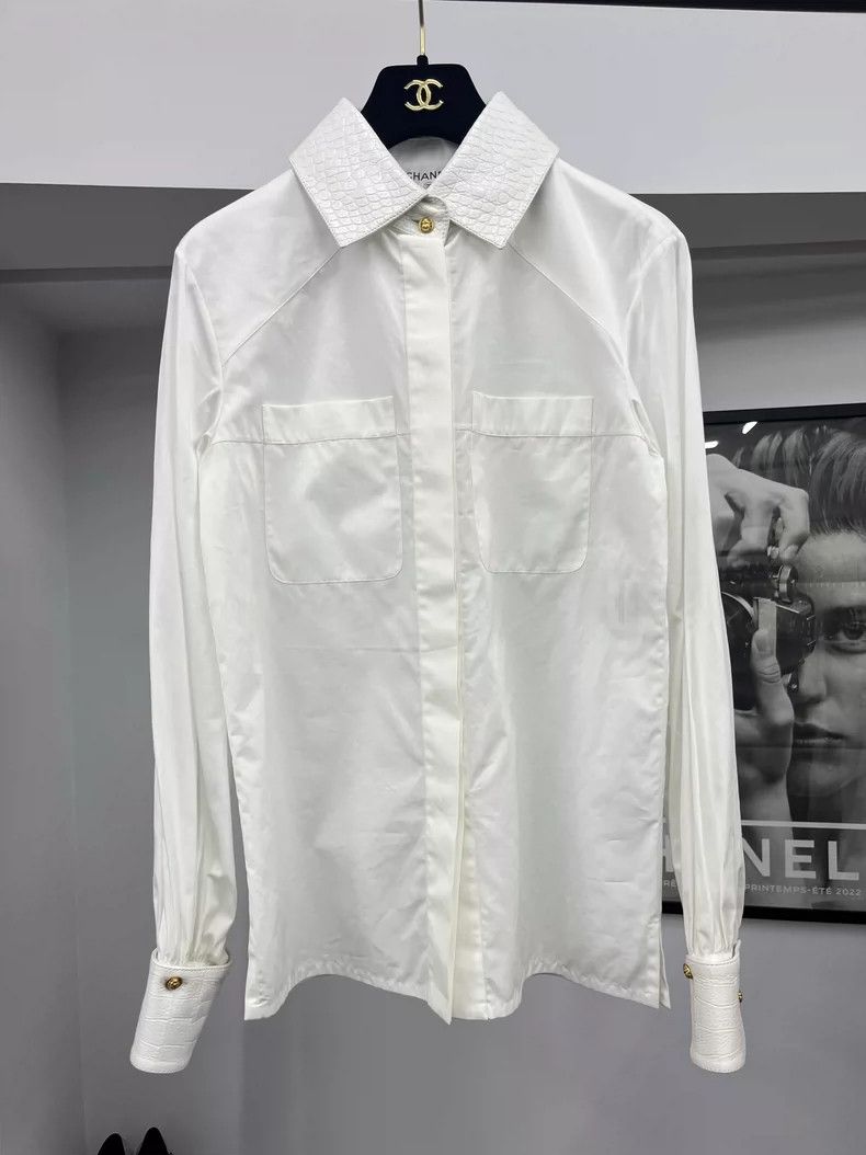Chanel Chanel Egypt Collection White Collar Shirt - dmc Size US M / EU 48-50 / 2 - 1 Thumbnail
