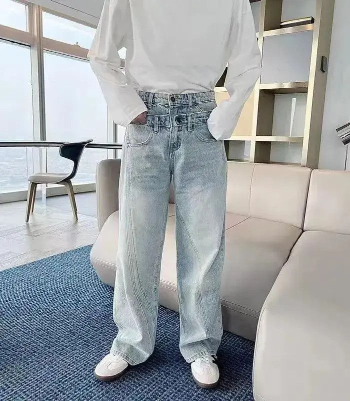 Japanese Brand Vintage double-waisted design washed jeans Size US 32 / EU 48 - 4 Thumbnail