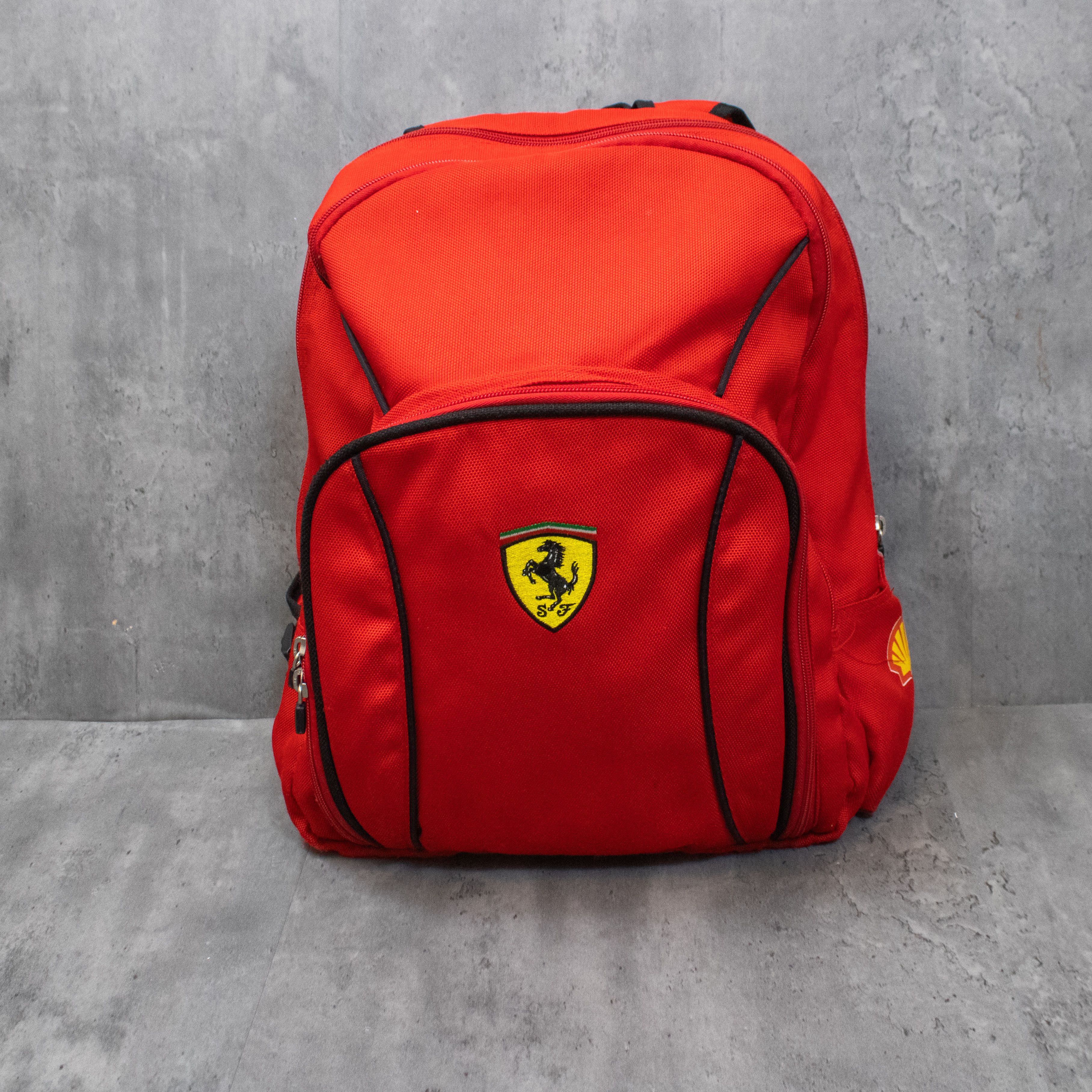 Sac à Dos Ferrari Vintage Rouge 2002 - Officiel, Excellent état, Polyester, Parfait Pour Les Fans De F1