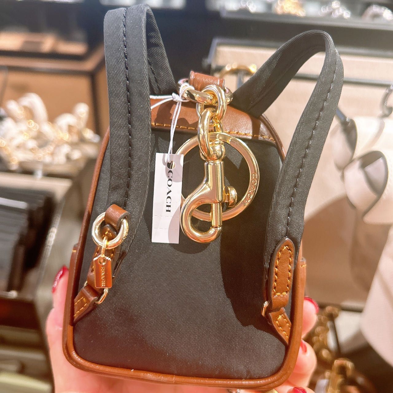 Coach Mini Court Backpack Bag Charm In Signature Canvas CX066 Size ONE SIZE - 3 Thumbnail